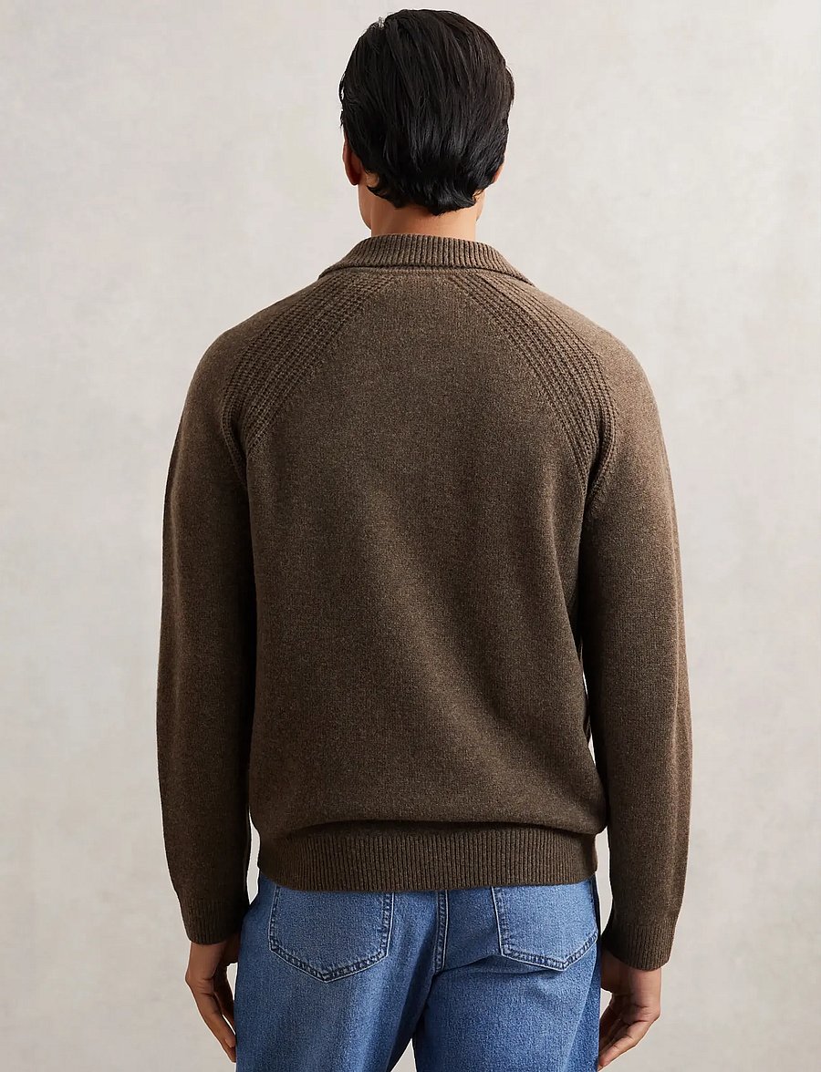 Reiss - BANBURY - langärmelige strick-polohemden - pecan brown - 3