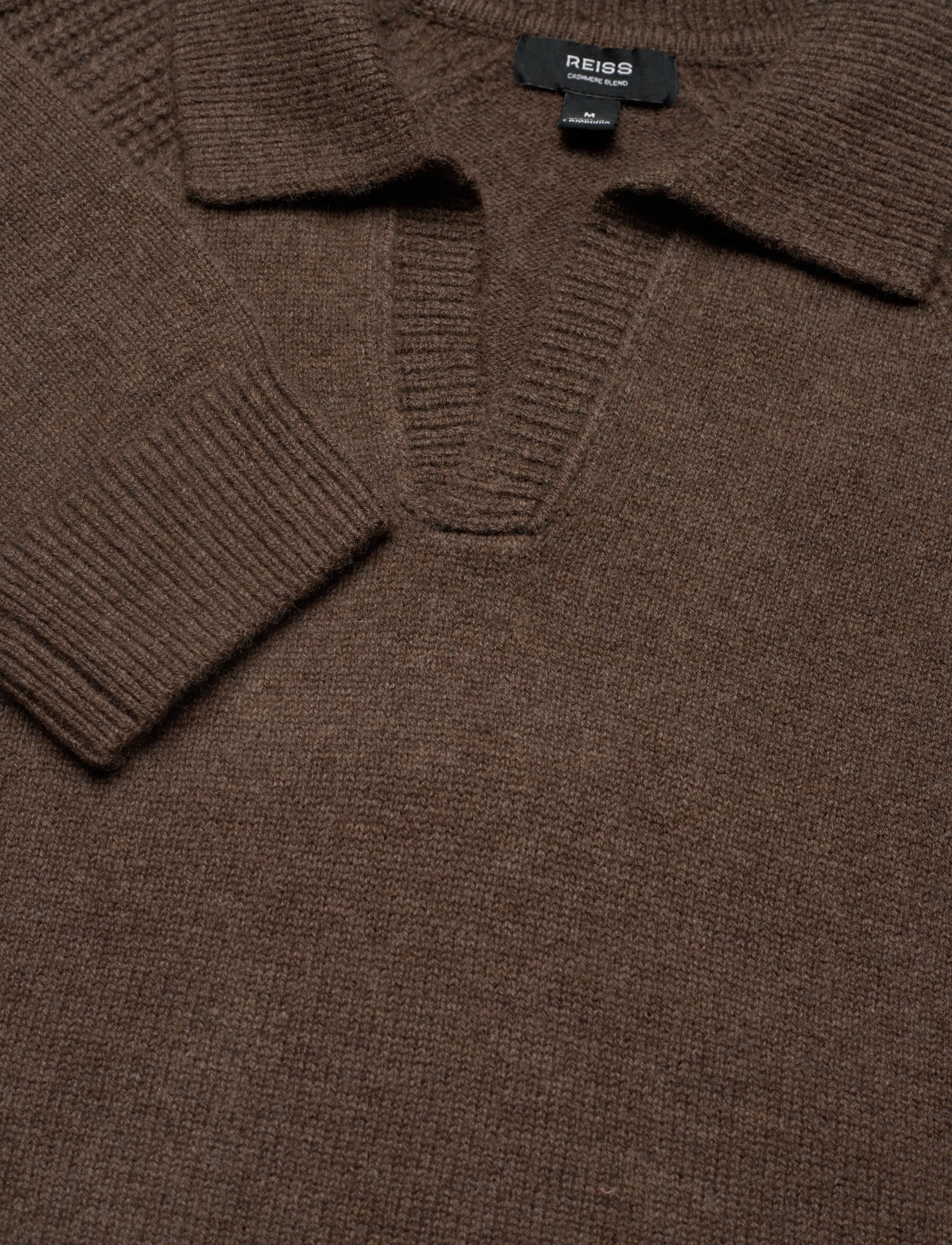 Reiss - BANBURY - long-sleeved knitted polos - pecan brown - 5