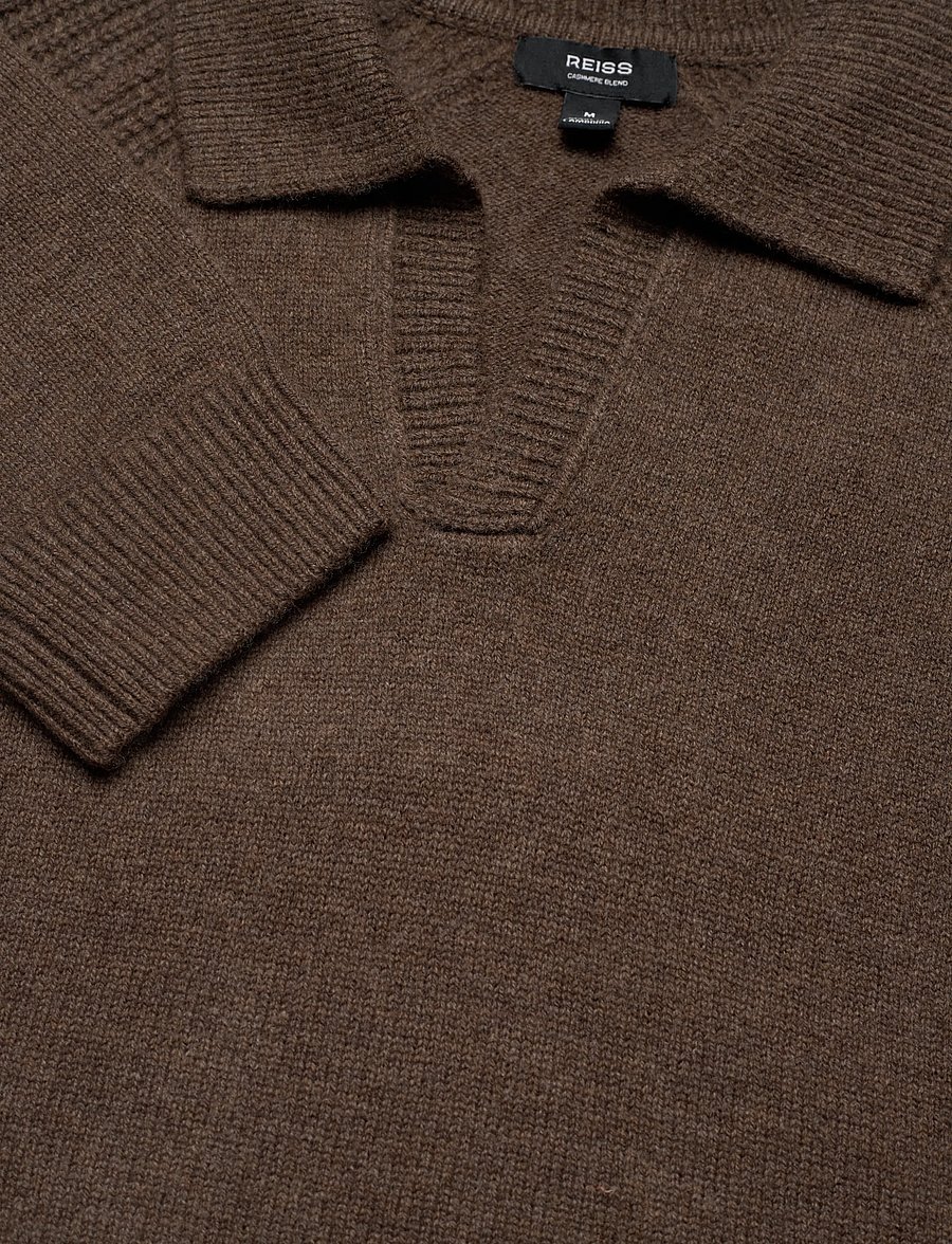 Reiss - BANBURY - langärmelige strick-polohemden - pecan brown - 5