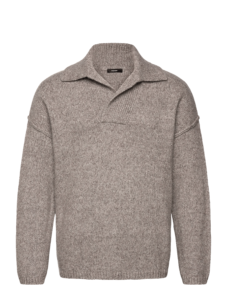 Reiss - VATALI - v-ausschnitt - taupe brown melange - 0