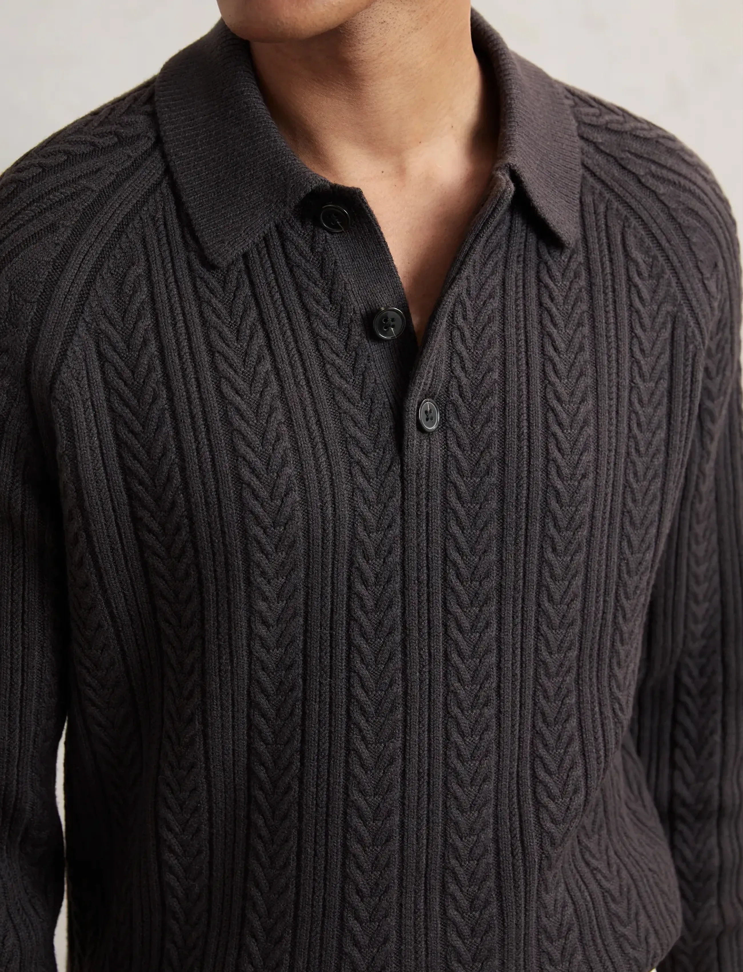Reiss - EVESHAM - gestrickte polohemden - chocolate brown - 3
