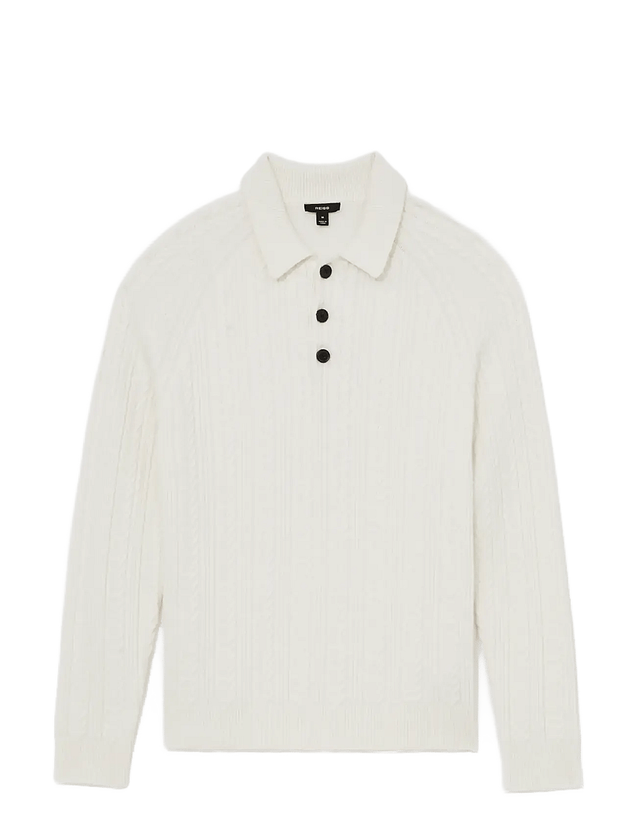 Reiss - EVESHAM - långärmade stickade pikétröjor - winter white - 1