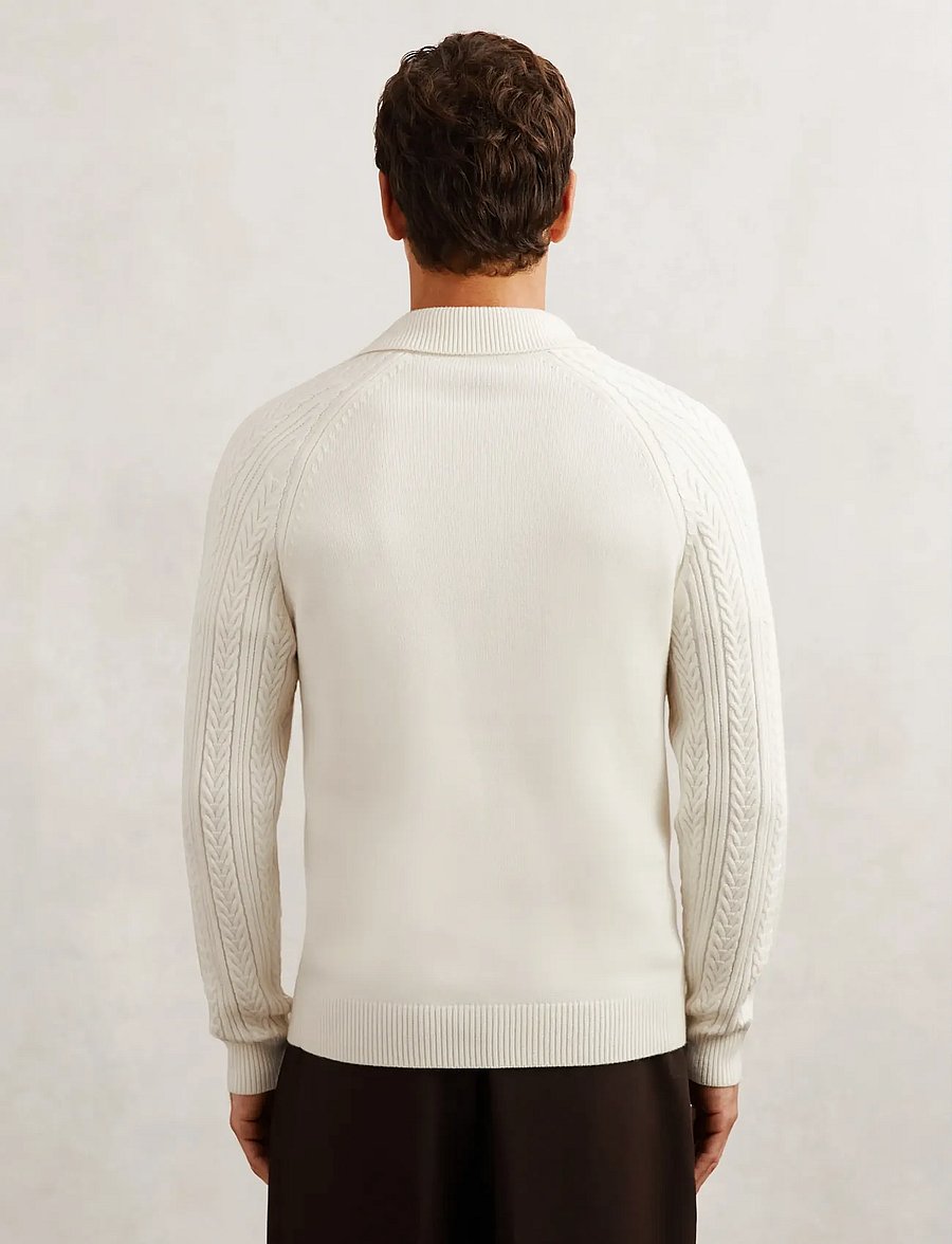 Reiss - EVESHAM - långärmade stickade pikétröjor - winter white - 2