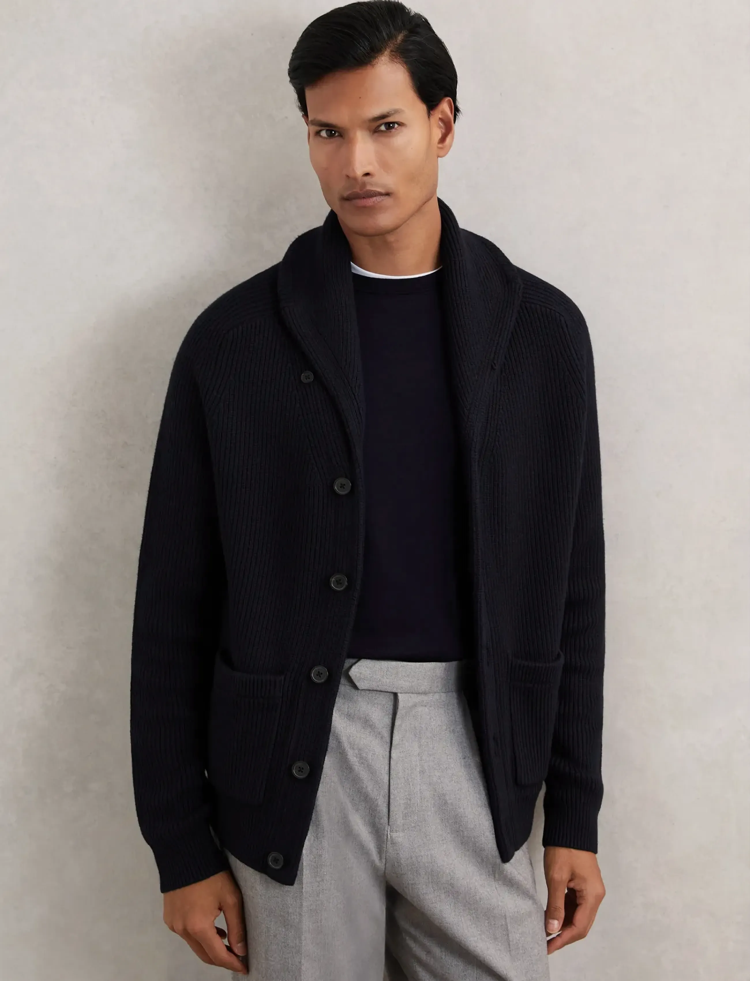 Reiss CANNON - Talvegarderoob - NAVY / black