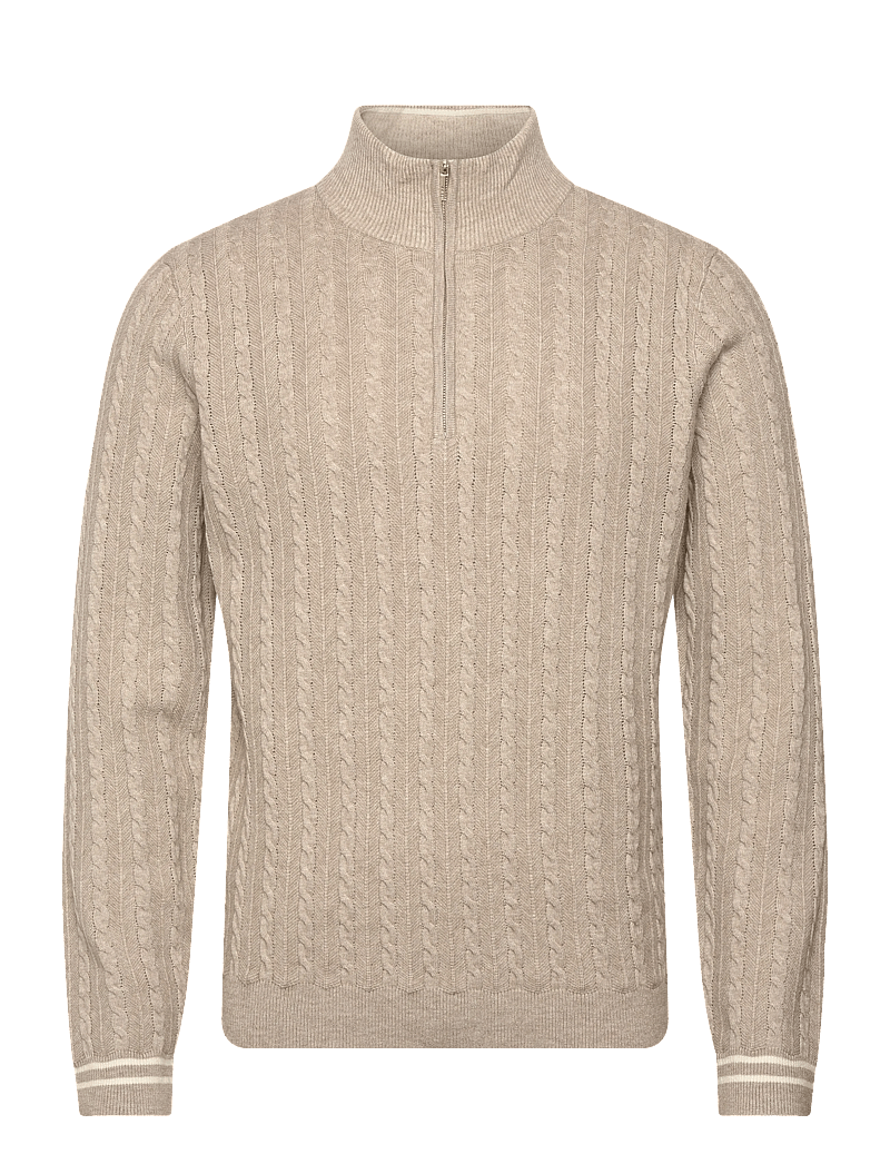 Reiss - TUSCANO - tõmblukk-kaelusega dressipluusid - oatmeal brown - 1