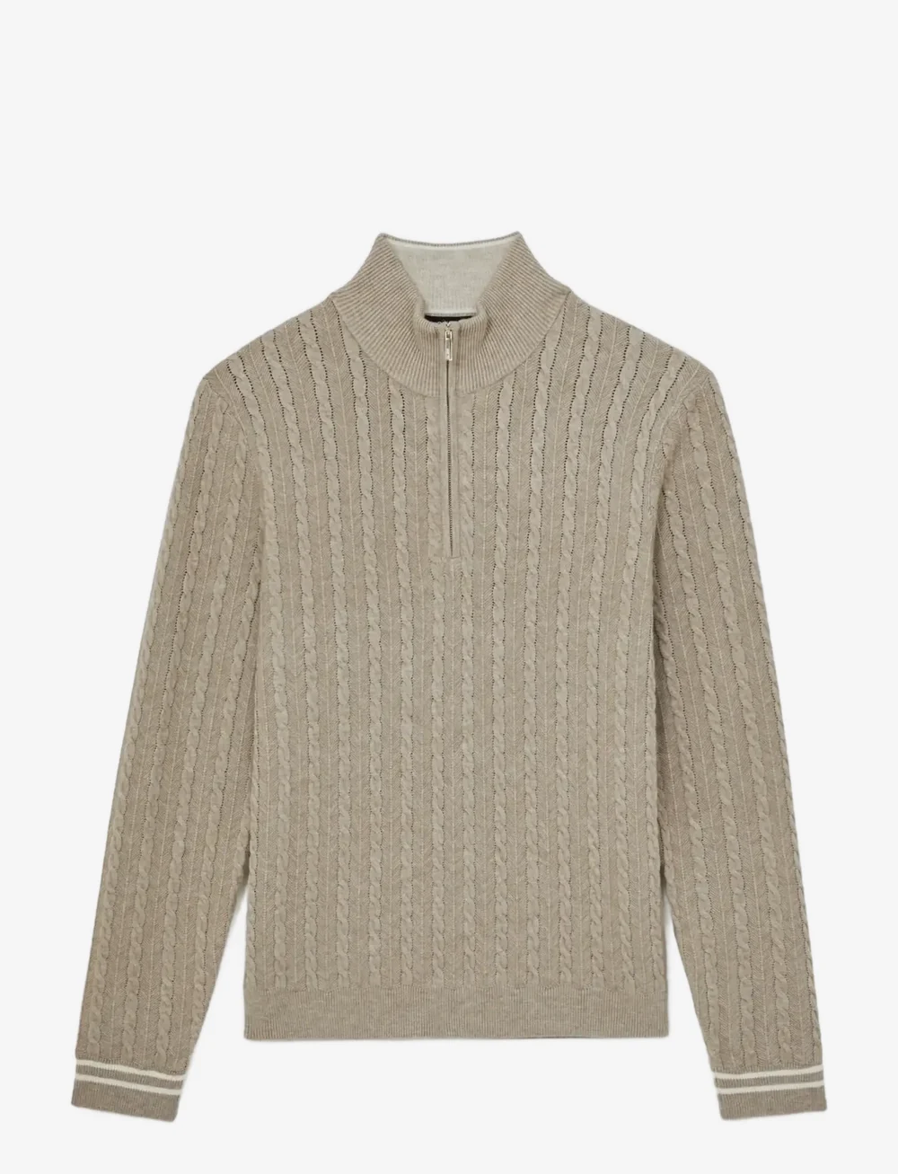 Reiss - TUSCANO - half zip - oatmeal brown - 1