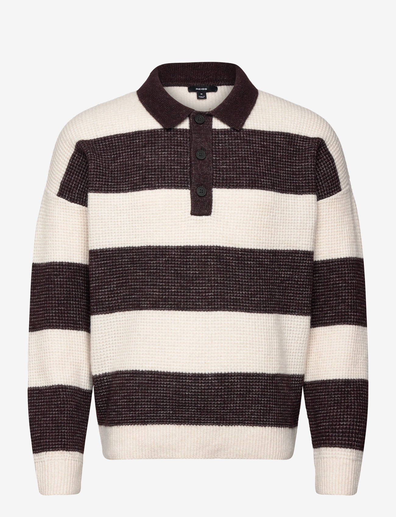 Reiss - HORICE - stickade pikéer - chocolate brown/off white - 0