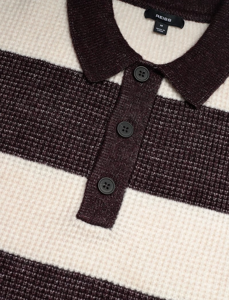 Reiss - HORICE - polostrik - chocolate brown/off white - 2