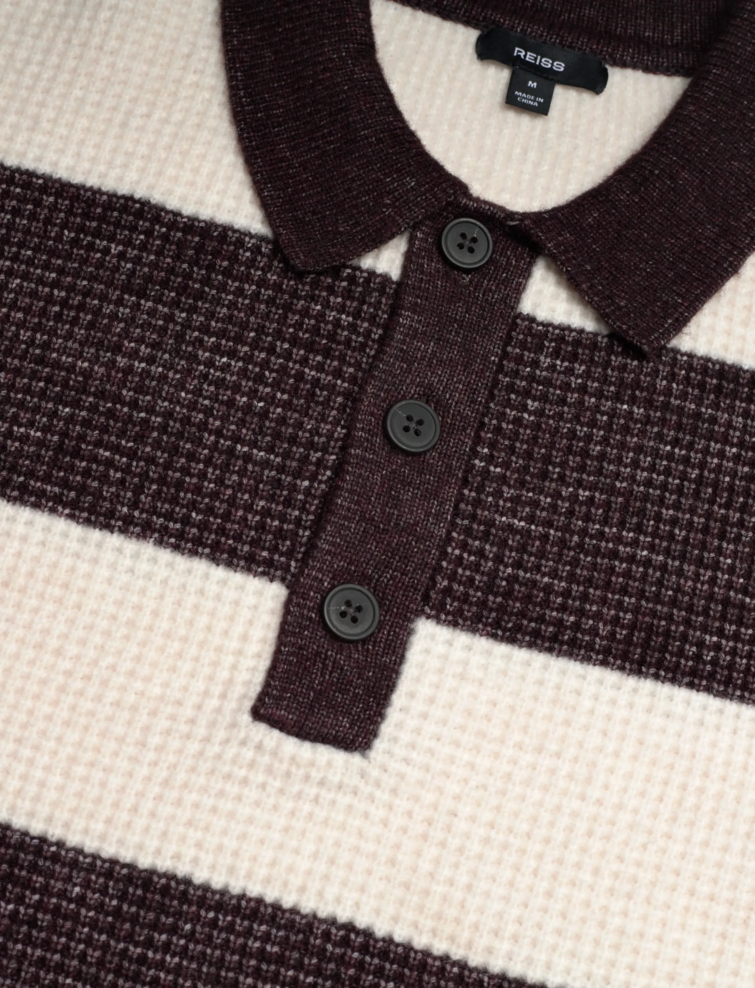 Reiss - HORICE - kootud polosärgid - chocolate brown/off white - 2