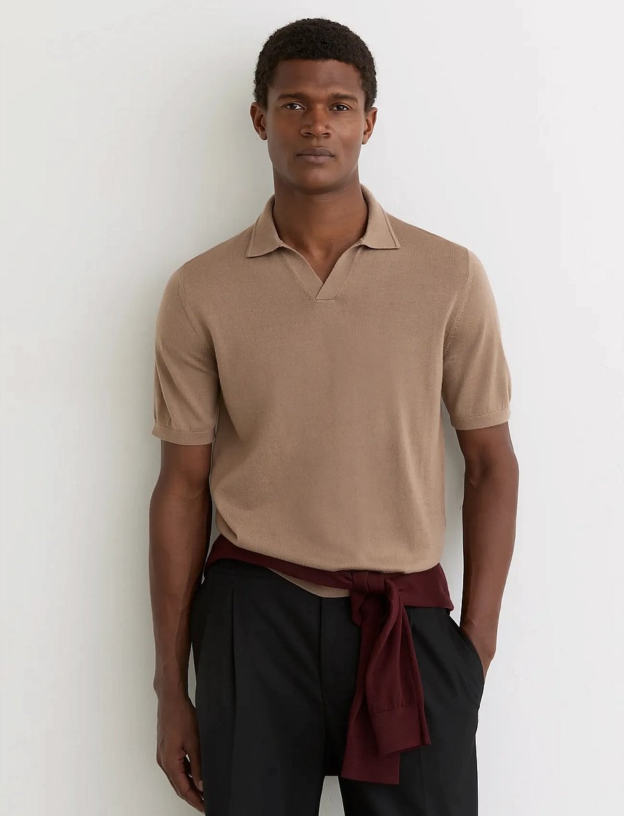 Reiss - DUCHIE - stickade pikéer - camel brown - 0