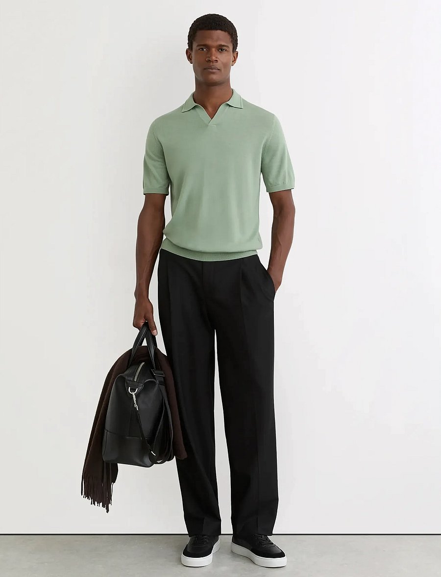 Reiss - DUCHIE - knitted polos - light sage green - 3