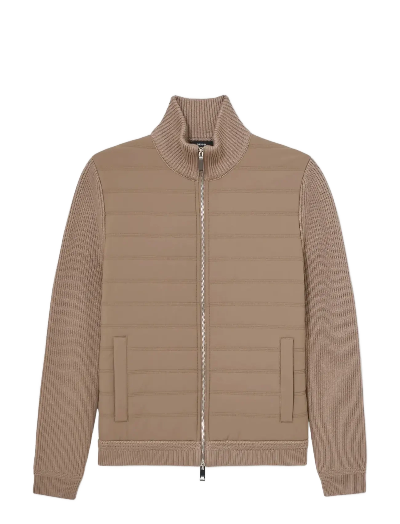 Reiss TOWNSEND - Pullover mit durchgehendem Reißverschluss - TAUPE BROWN / brown