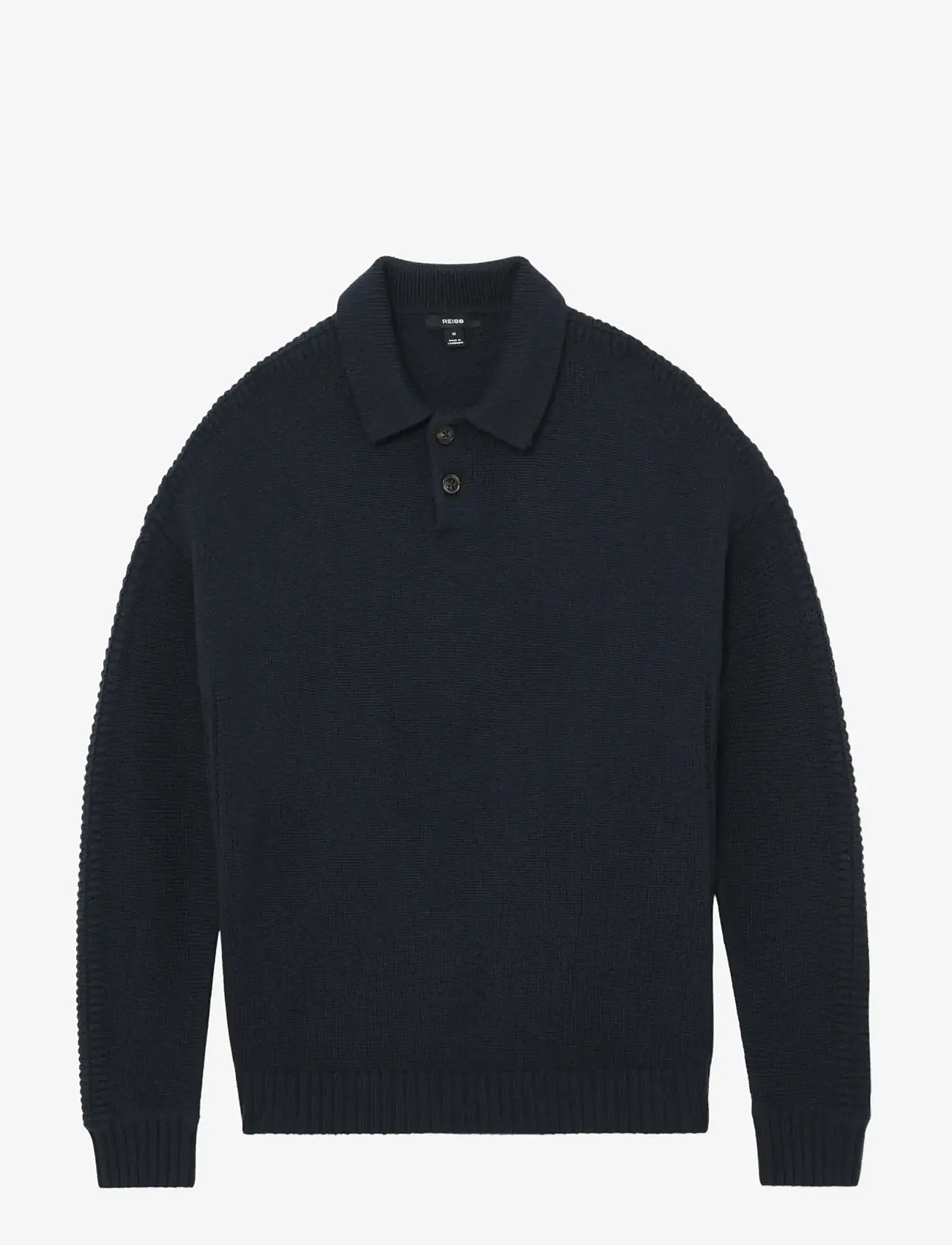 Reiss - ELM - long-sleeved knitted polos - navy - 1