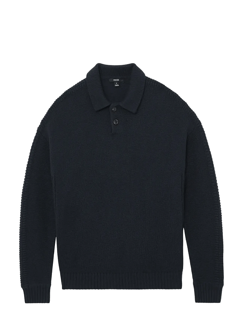 Reiss - ELM - langärmelige gestrickte polohemden - navy - 1