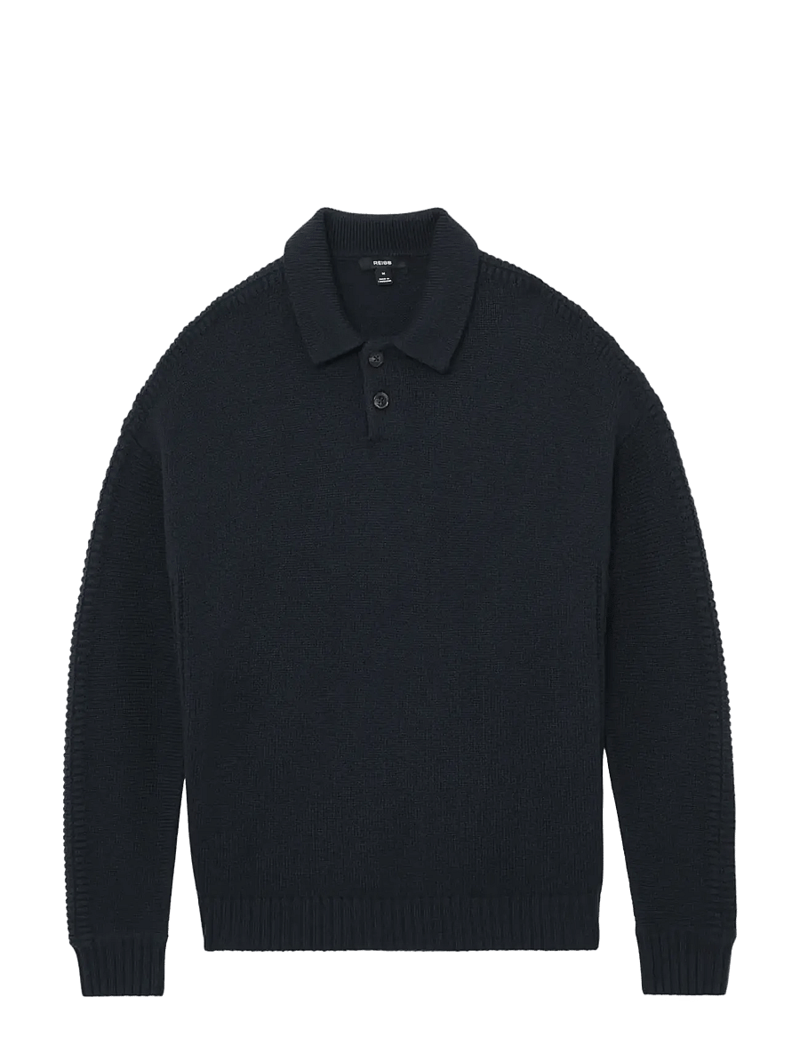 Reiss - ELM - polos en tricot à manches longues - navy - 1