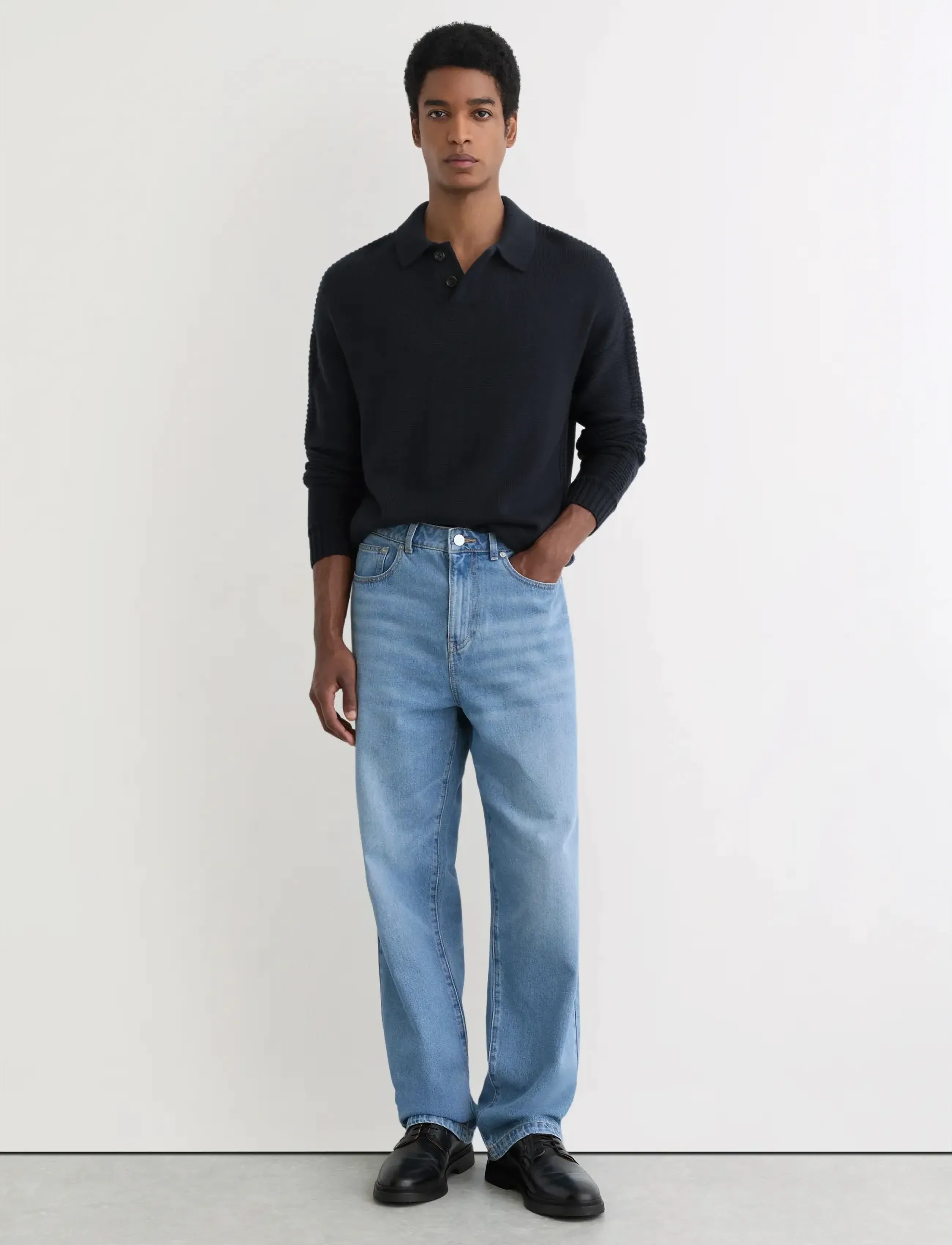 Reiss - ELM - stickade pikéer - navy - 3