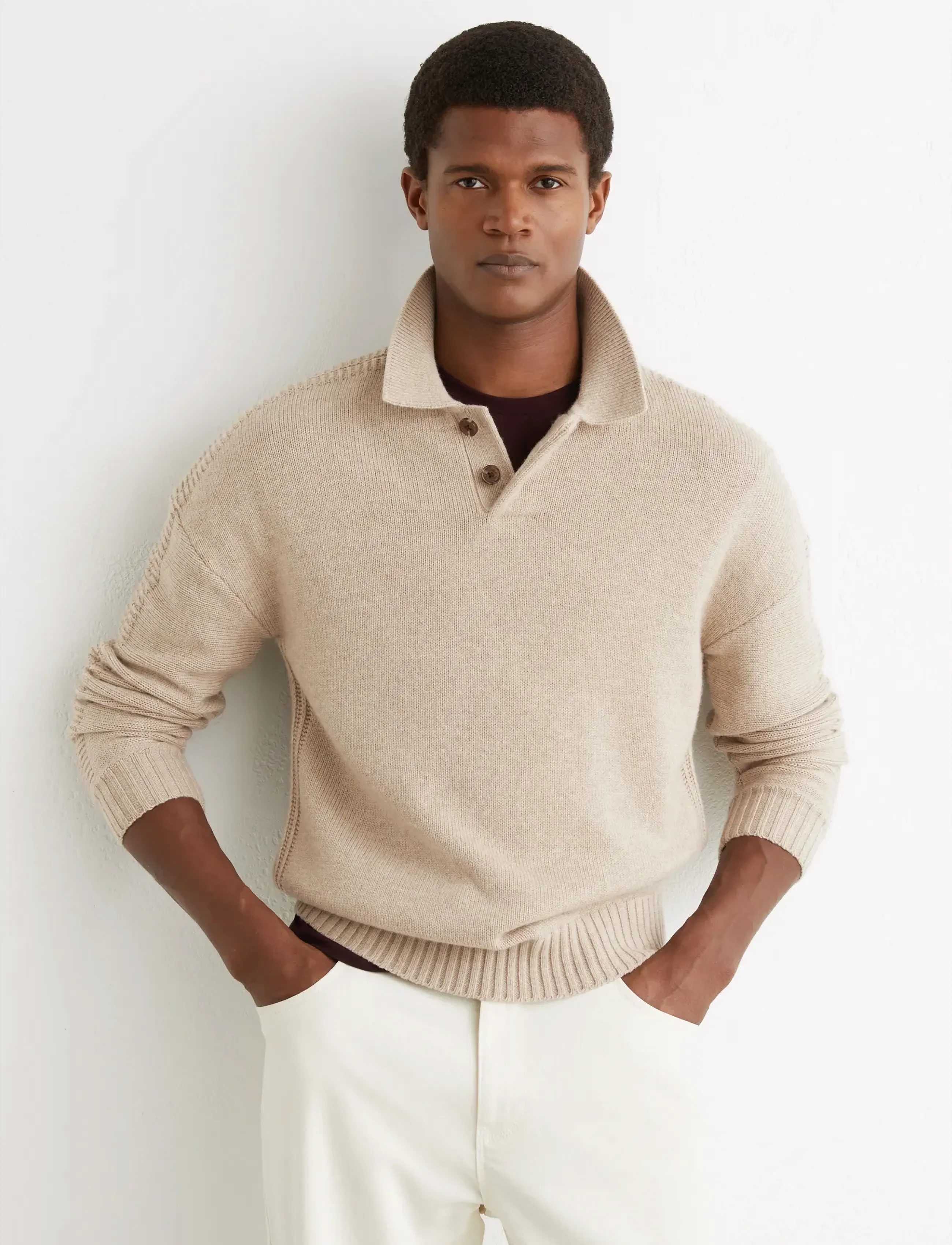 Reiss ELM - Knitted polos - OATMEAL / beige