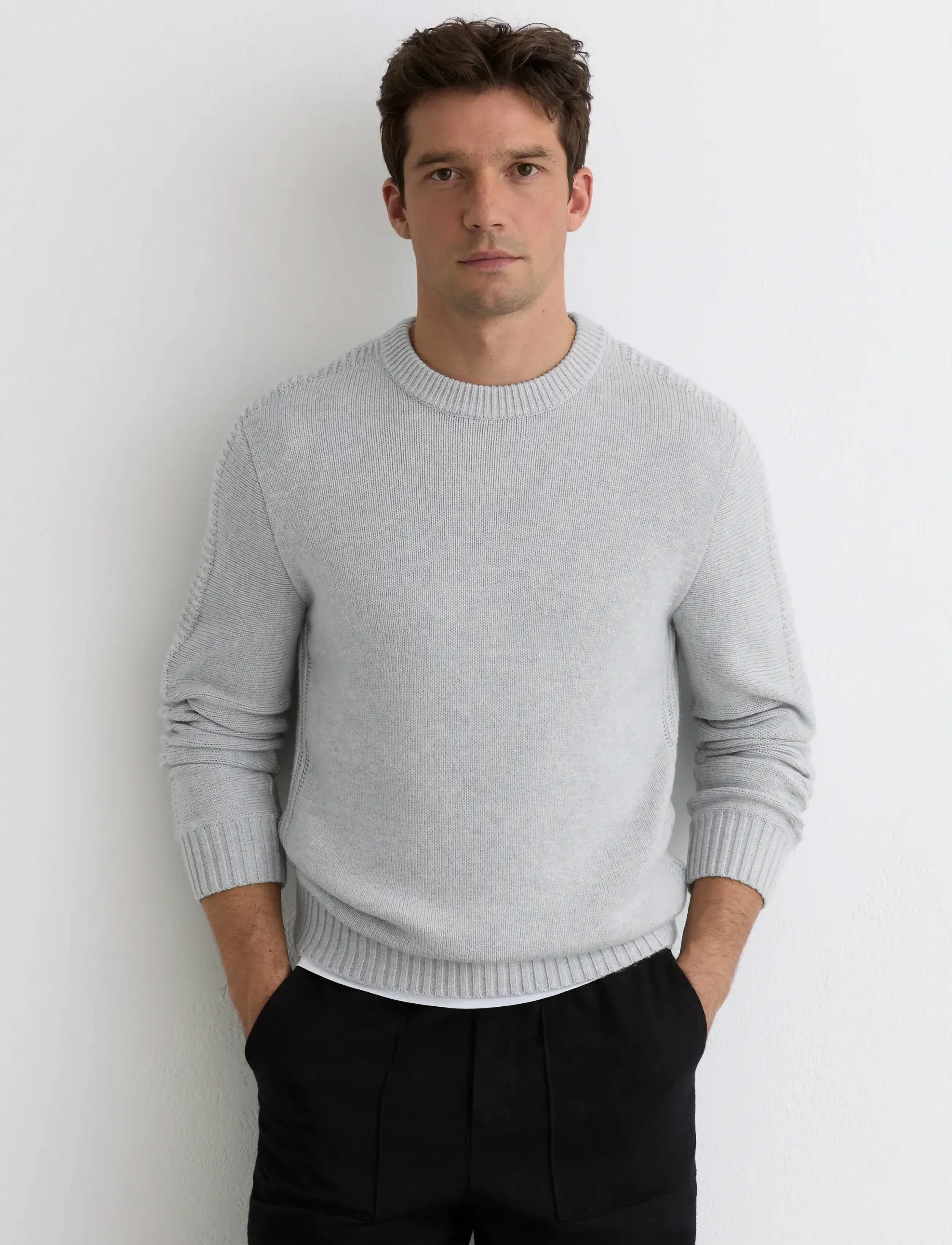 Reiss Beech, Mænd, Sweater, Grå, Str: XL