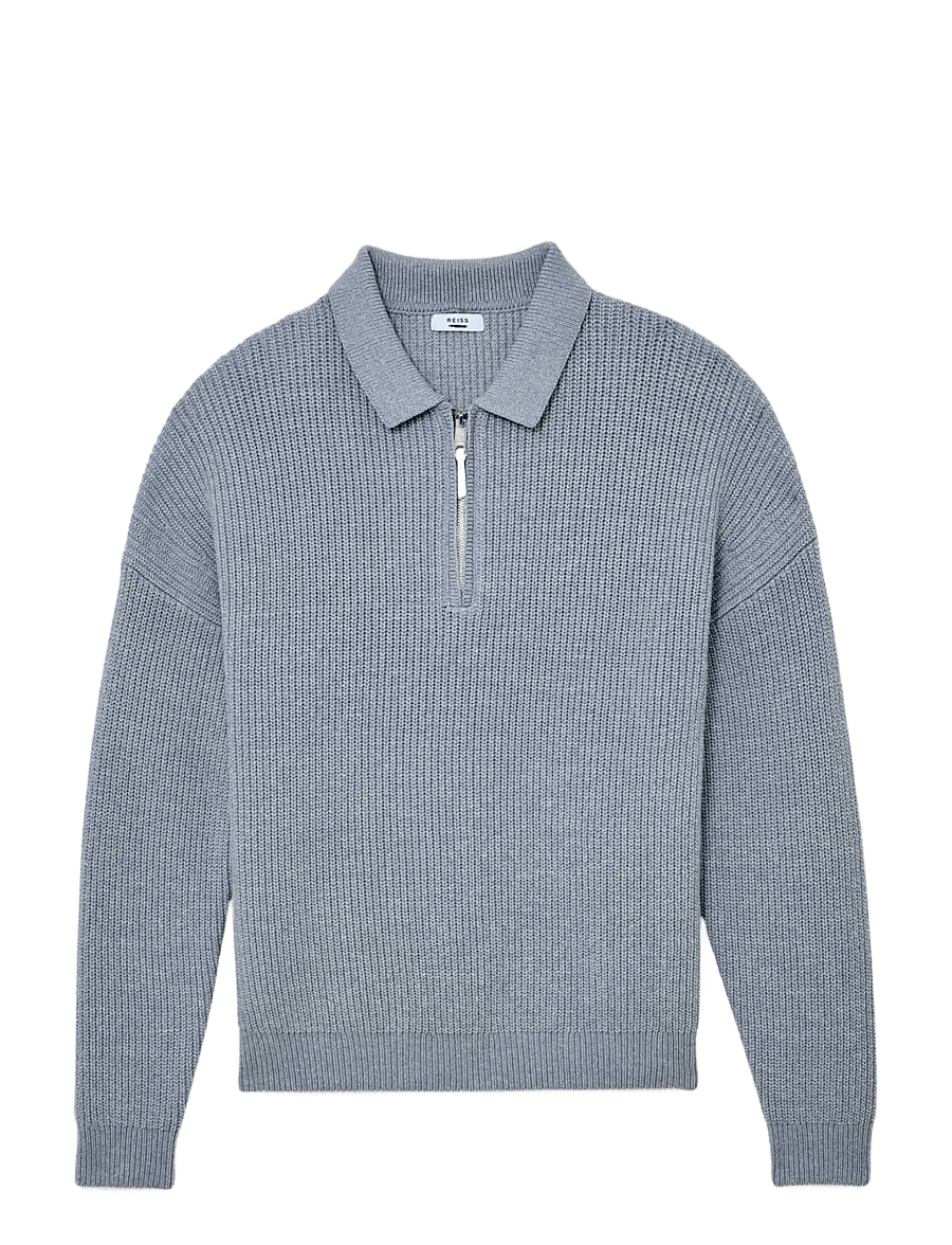 Reiss - PROP - half zip-tröjor - soft blue melange - 1