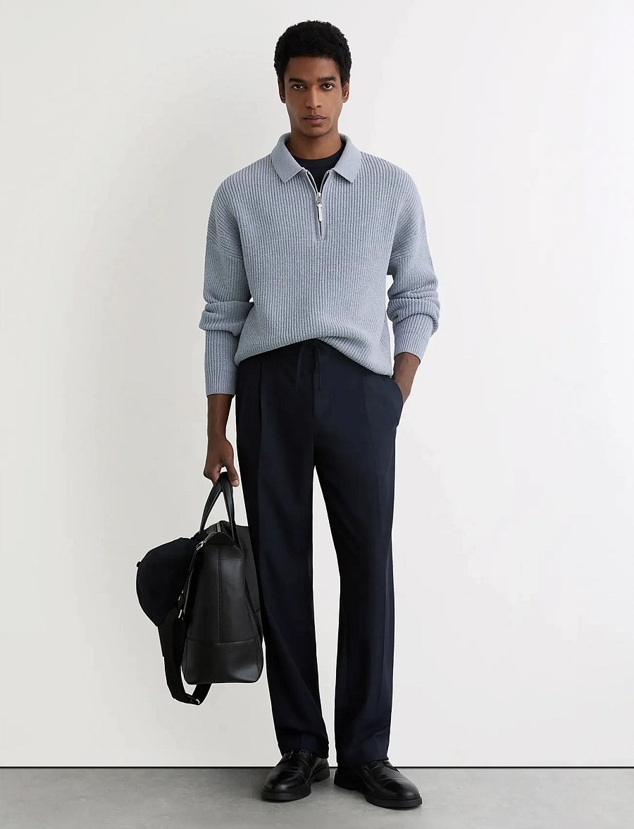 Reiss - PROP - half zip-tröjor - soft blue melange - 3