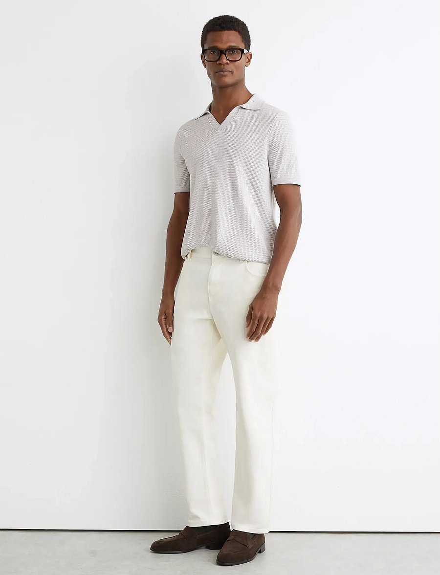 Reiss - REDBURY - dzianinowe bluzki polo - soft grey - 3