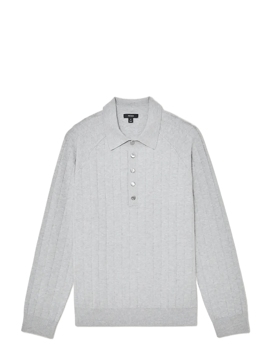 Reiss - DILLINGHAM - langärmelige strick-polohemden - soft grey - 1