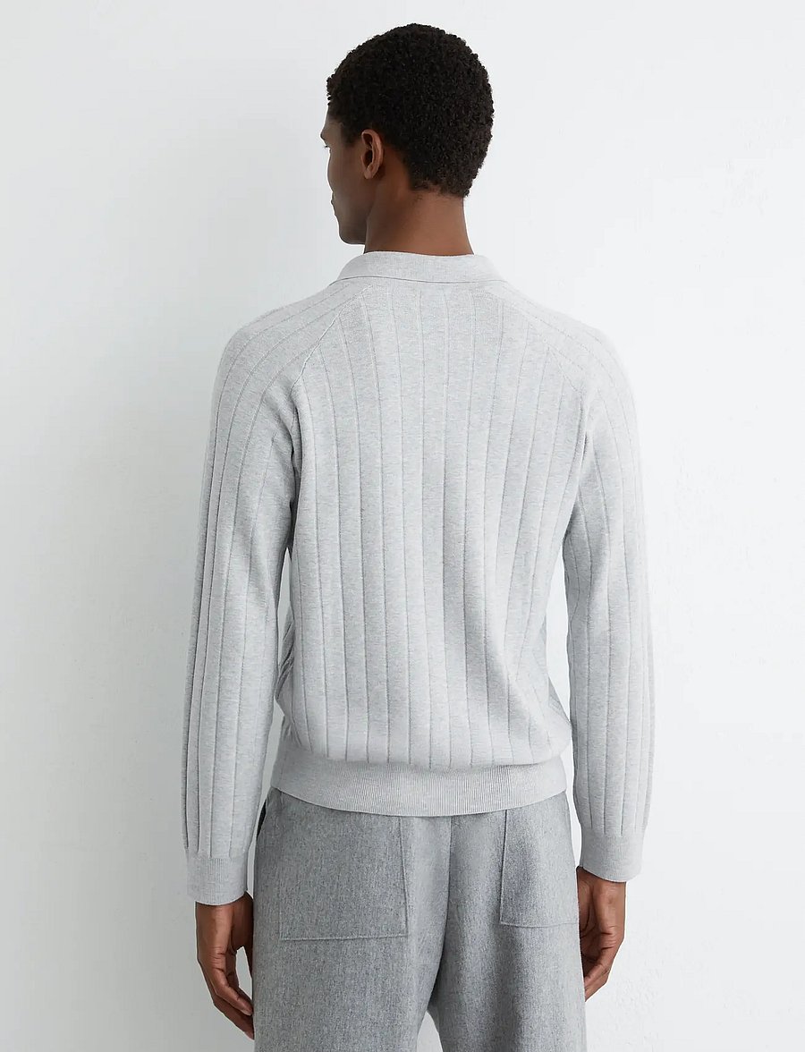 Reiss - DILLINGHAM - langärmelige strick-polohemden - soft grey - 2