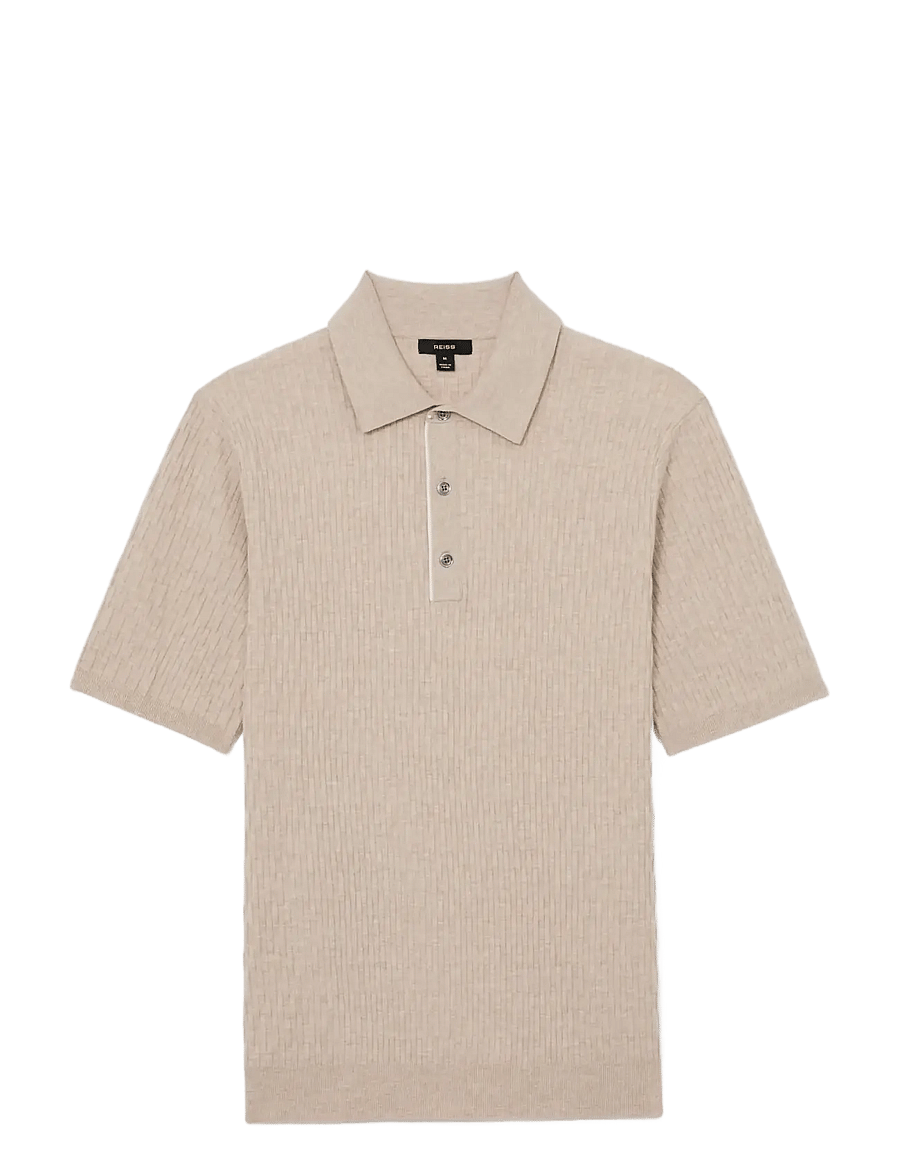 Reiss - ERA - kortärmade pikéer - oatmeal brown - 1