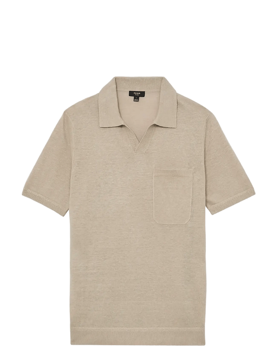Reiss - FAIRMONT - langärmlige strick-polohemden - beige - 1