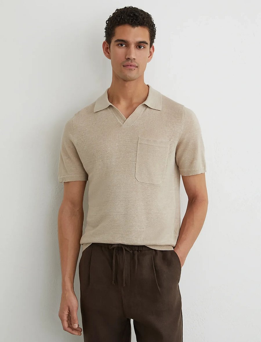 Reiss - FAIRMONT - langärmlige strick-polohemden - beige - 0