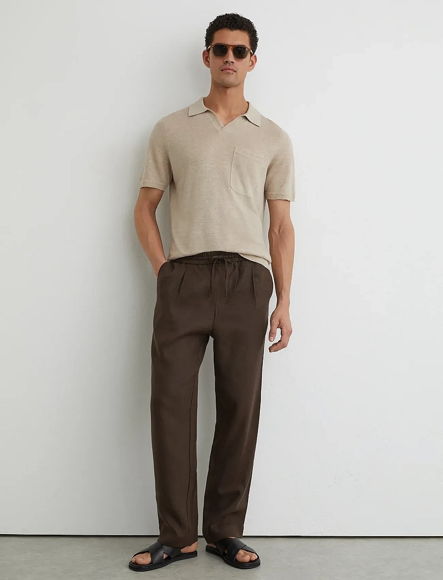 Reiss - FAIRMONT - langärmlige strick-polohemden - beige - 2