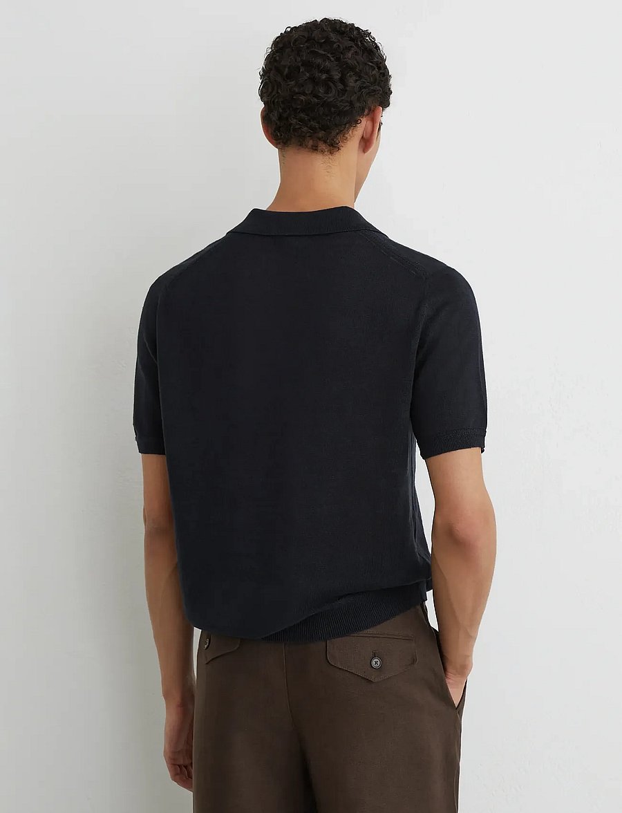 Reiss - FAIRMONT - langärmlige strick-polohemden - navy - 2