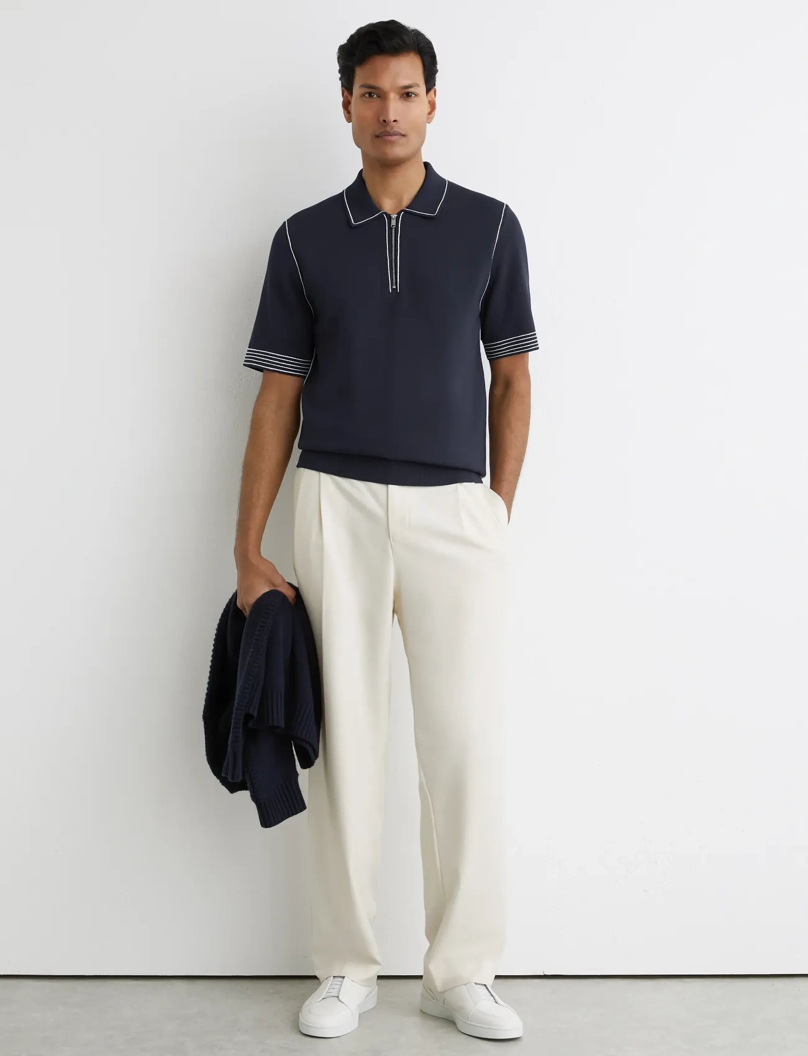 Reiss - MASON - knitted polos - navy - 3