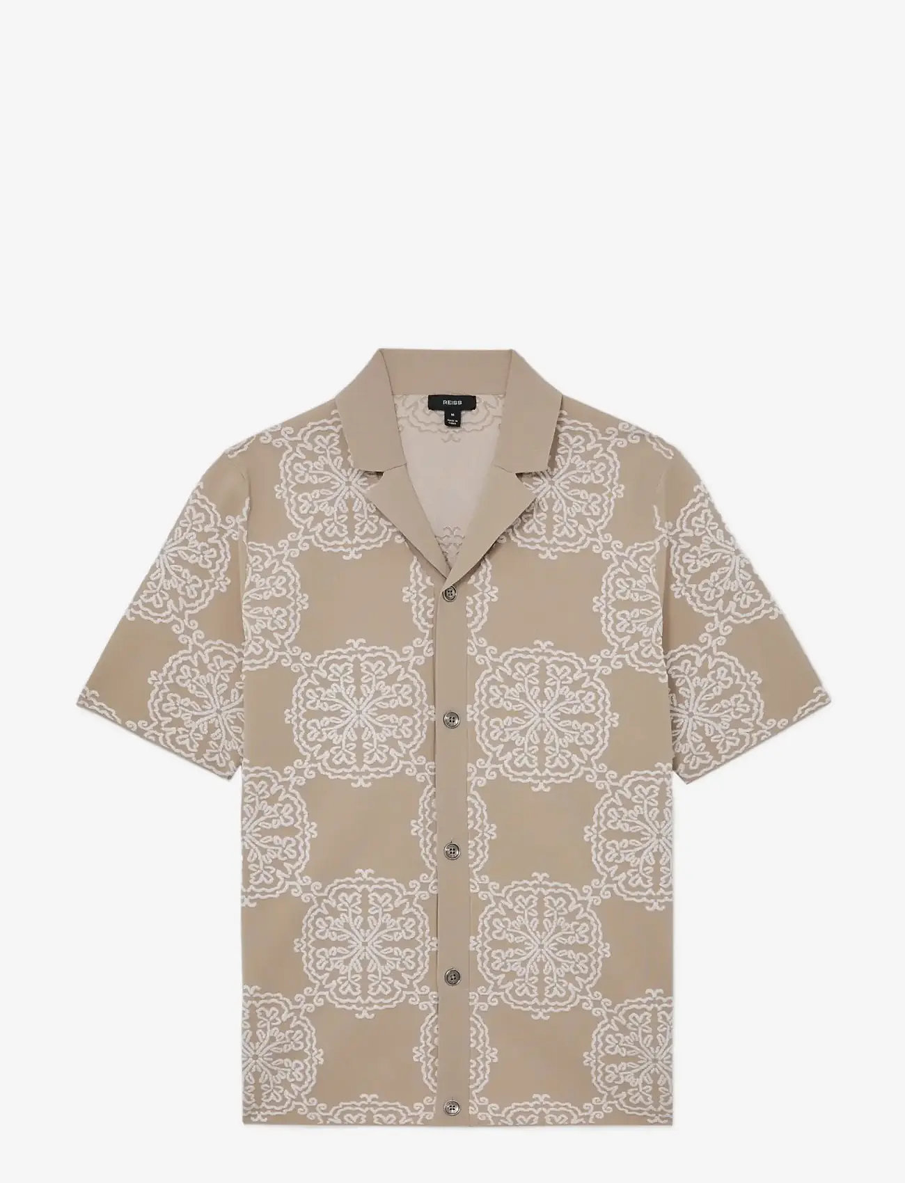 Reiss - GABRIEL - marškiniai trumpomis rankovėmis - champagne/white - 1