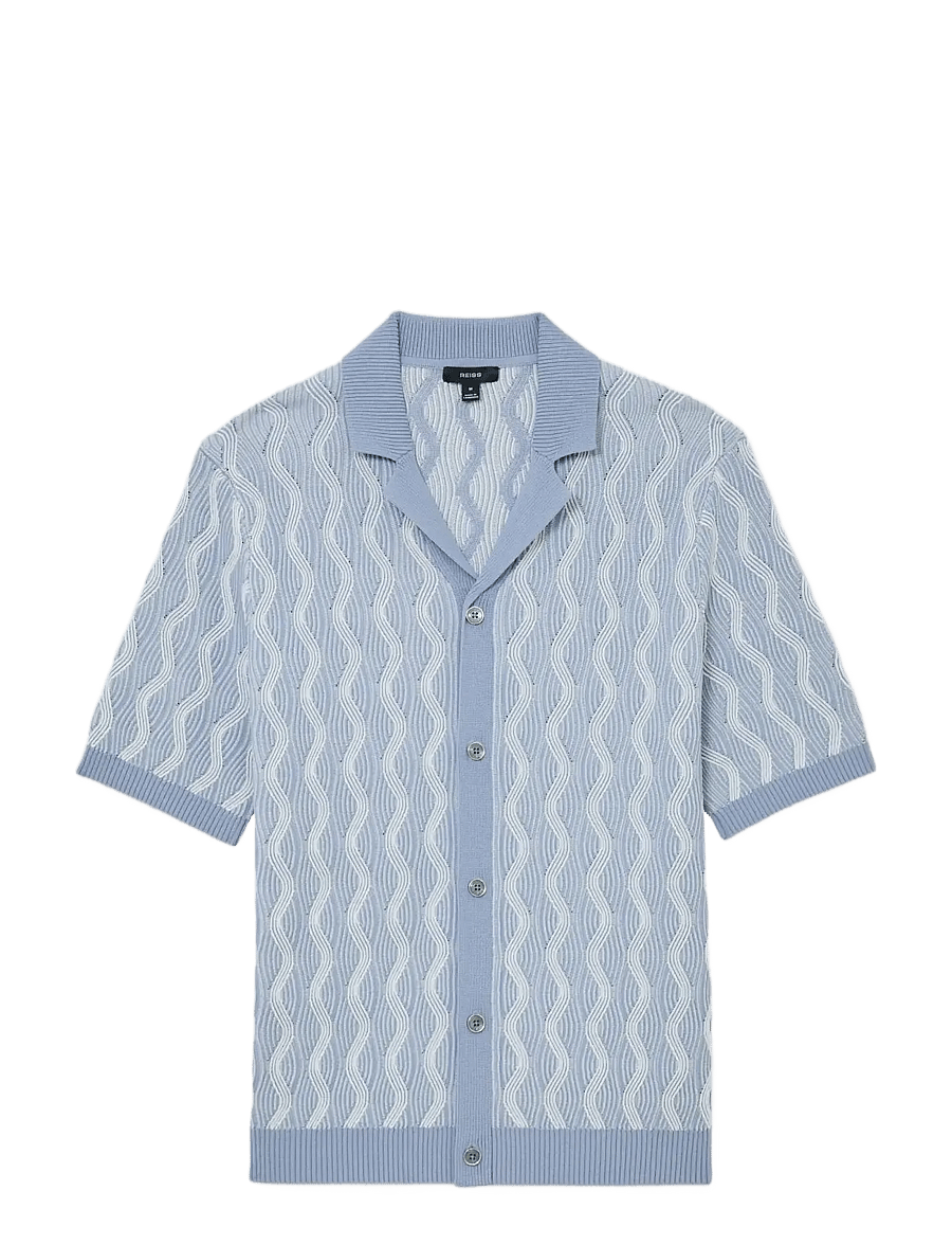 Reiss - JOHNNY - strikkede poloer - soft blue - 1