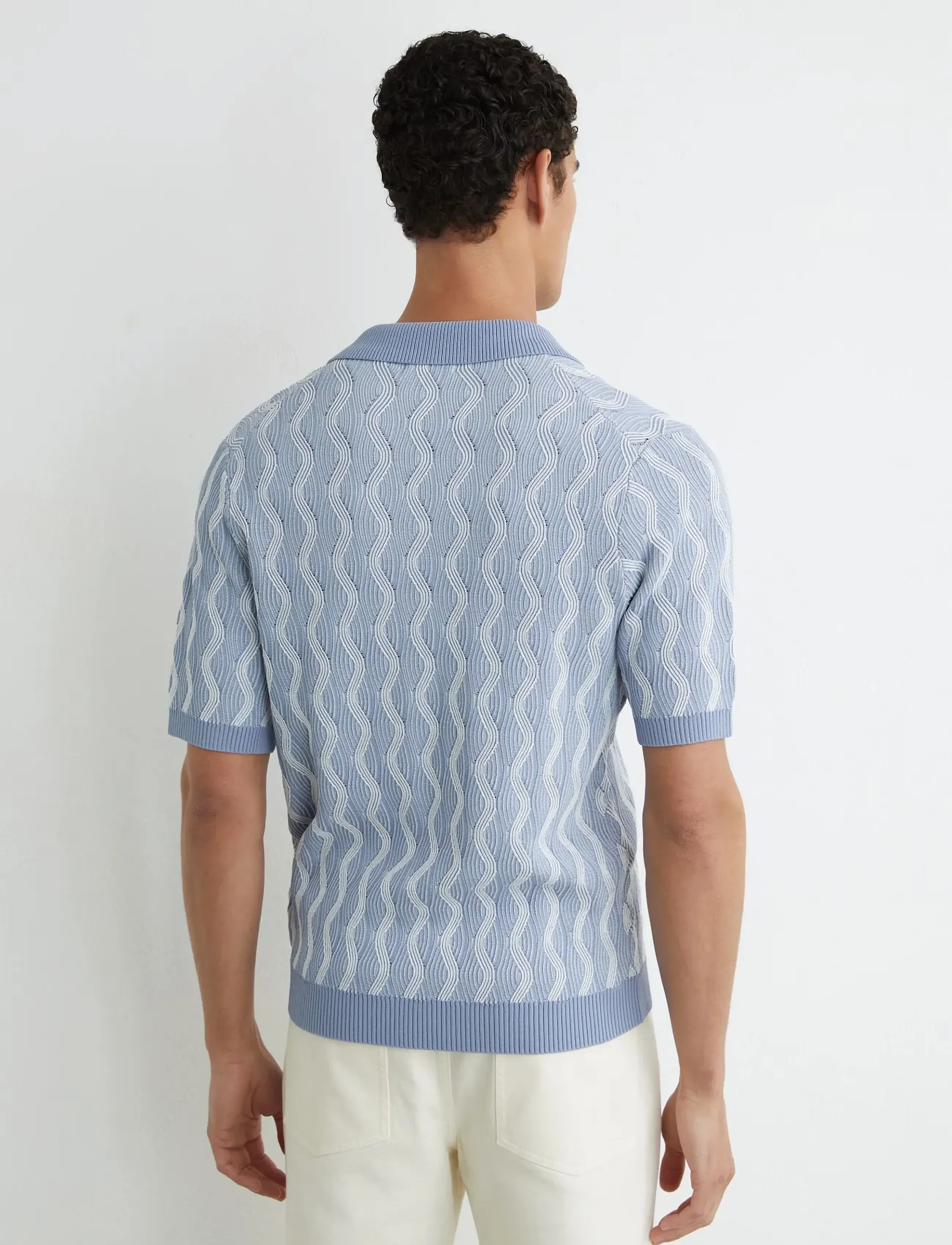 Reiss - JOHNNY - strikkede poloer - soft blue - 2