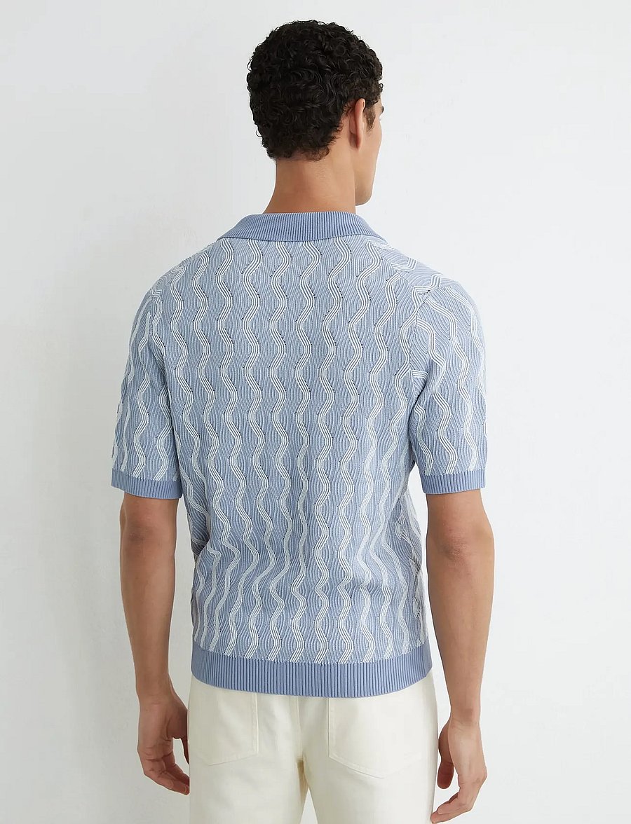 Reiss - JOHNNY - strikkede poloer - soft blue - 2