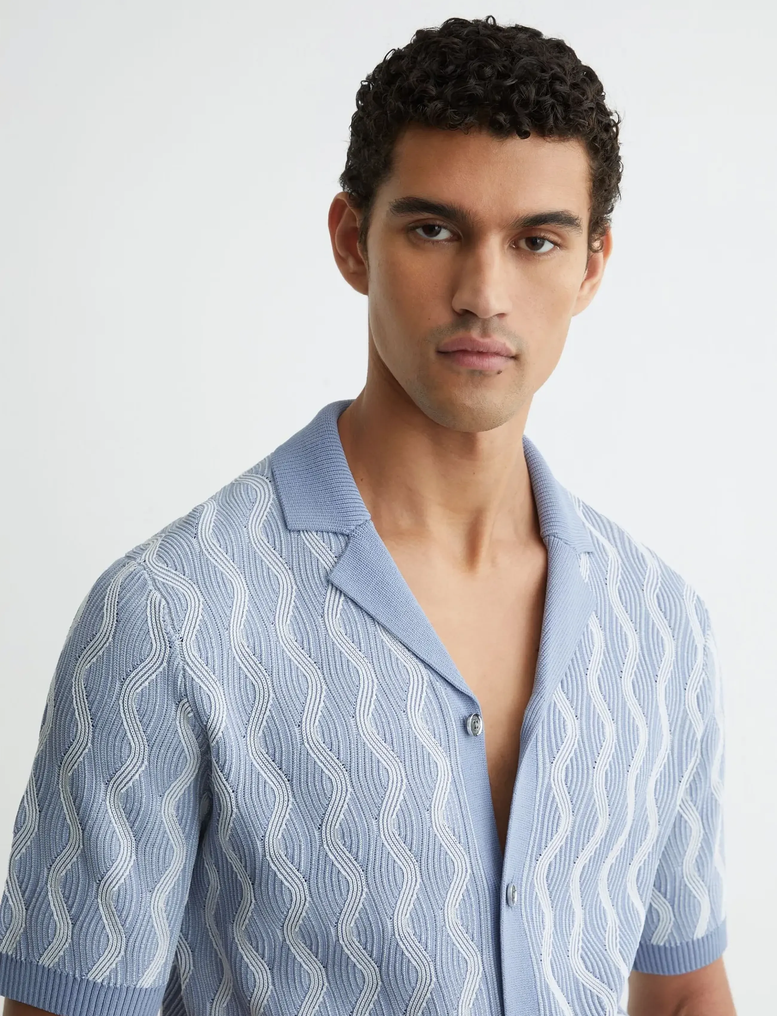 Reiss - JOHNNY - strikkede poloer - soft blue - 3