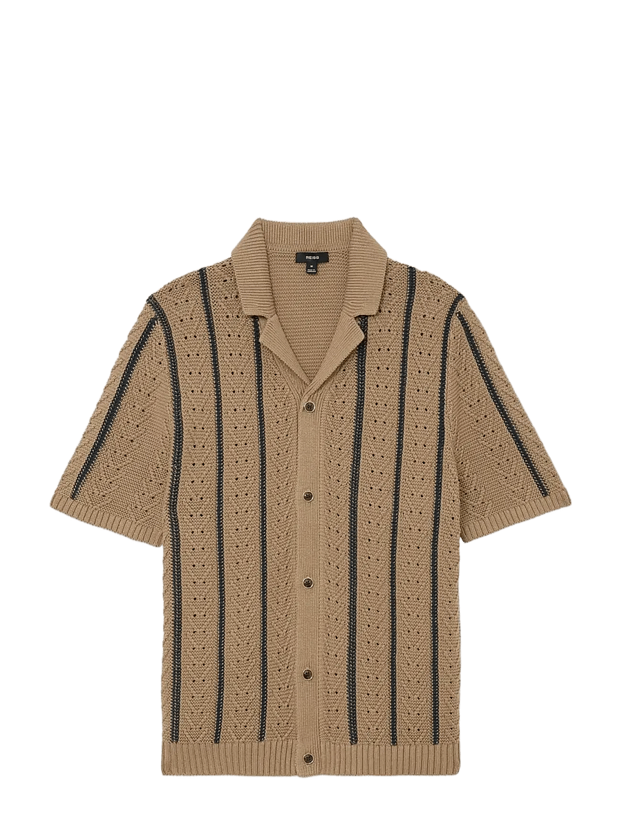 Reiss - ELLINGHAM - stickade pikéer - light camel - 1