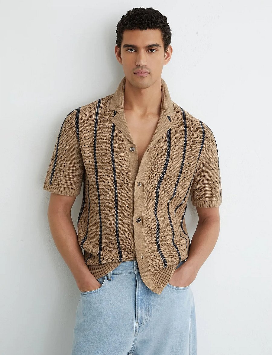 Reiss - ELLINGHAM - stickade pikéer - light camel - 0