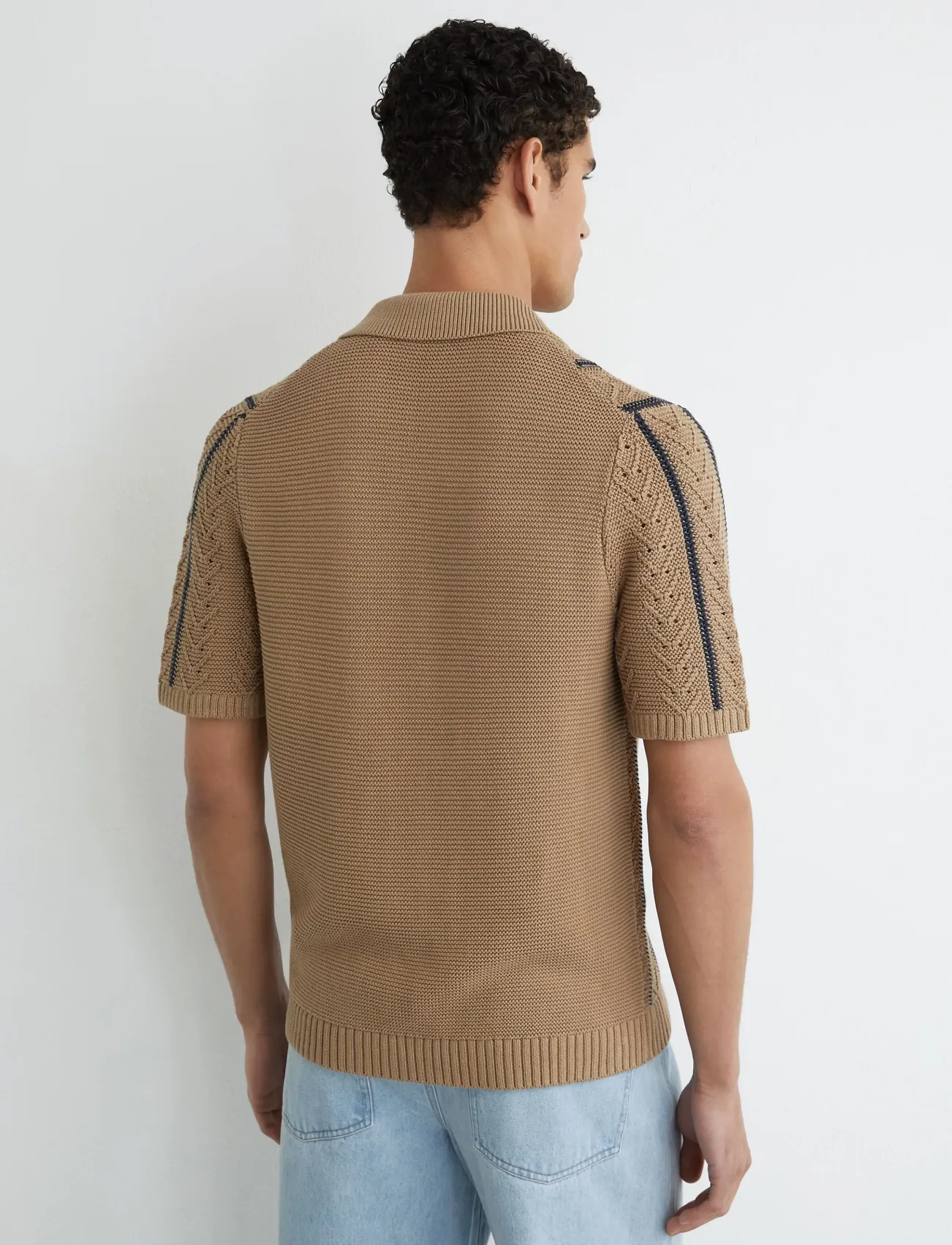 Reiss - ELLINGHAM - polostrik - light camel - 2