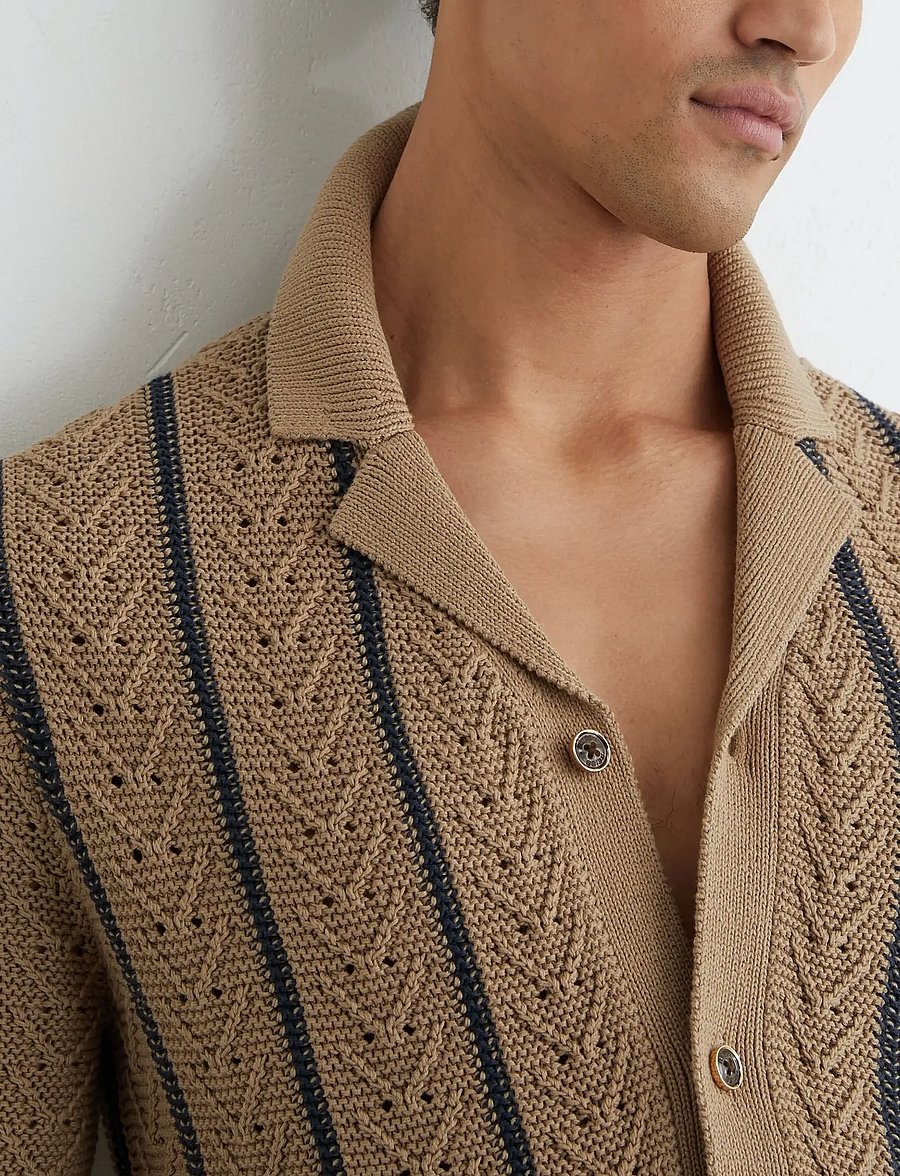 Reiss - ELLINGHAM - stickade pikéer - light camel - 3