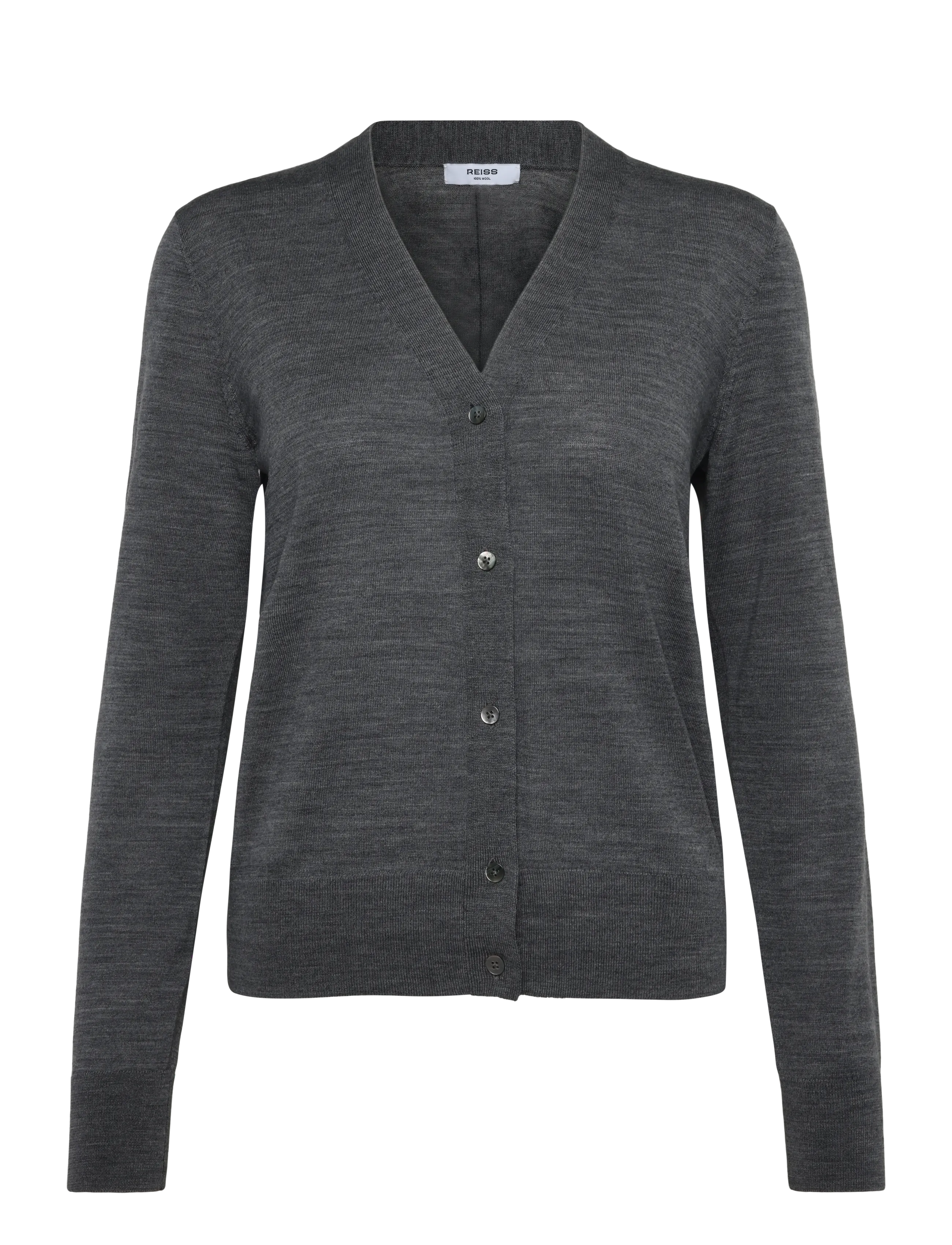 Reiss SIMI MERINO CARDIGAN - Reiss - CHARCOAL GREY / grey