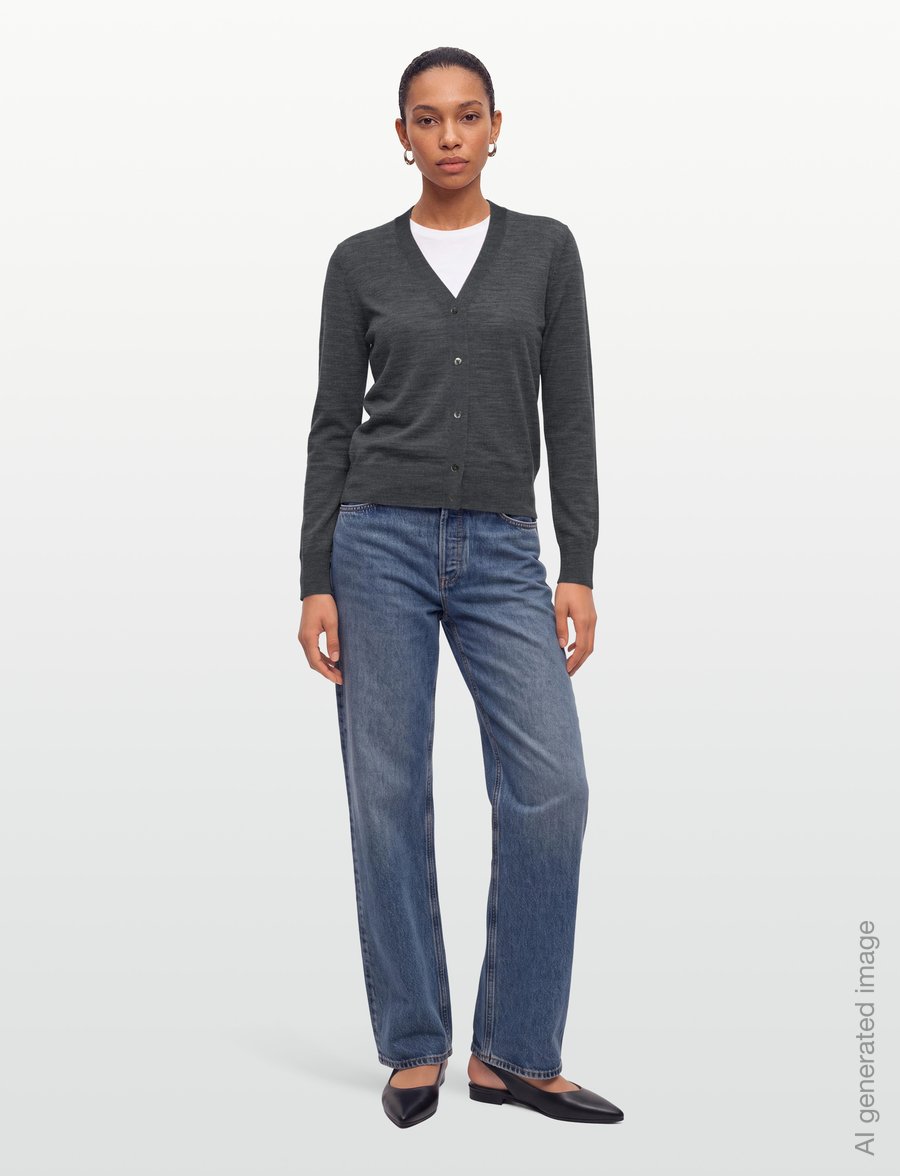 Reiss - SIMI MERINO CARDIGAN - cardigans - charcoal grey - 0