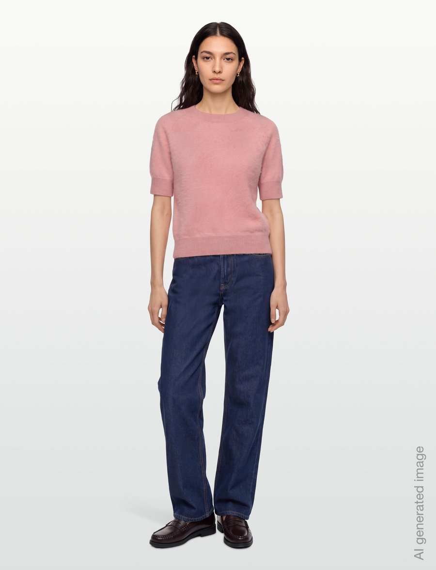 Reiss - JULIA BRUSHED CASHMERE TEE - kaschmir - pink - 0