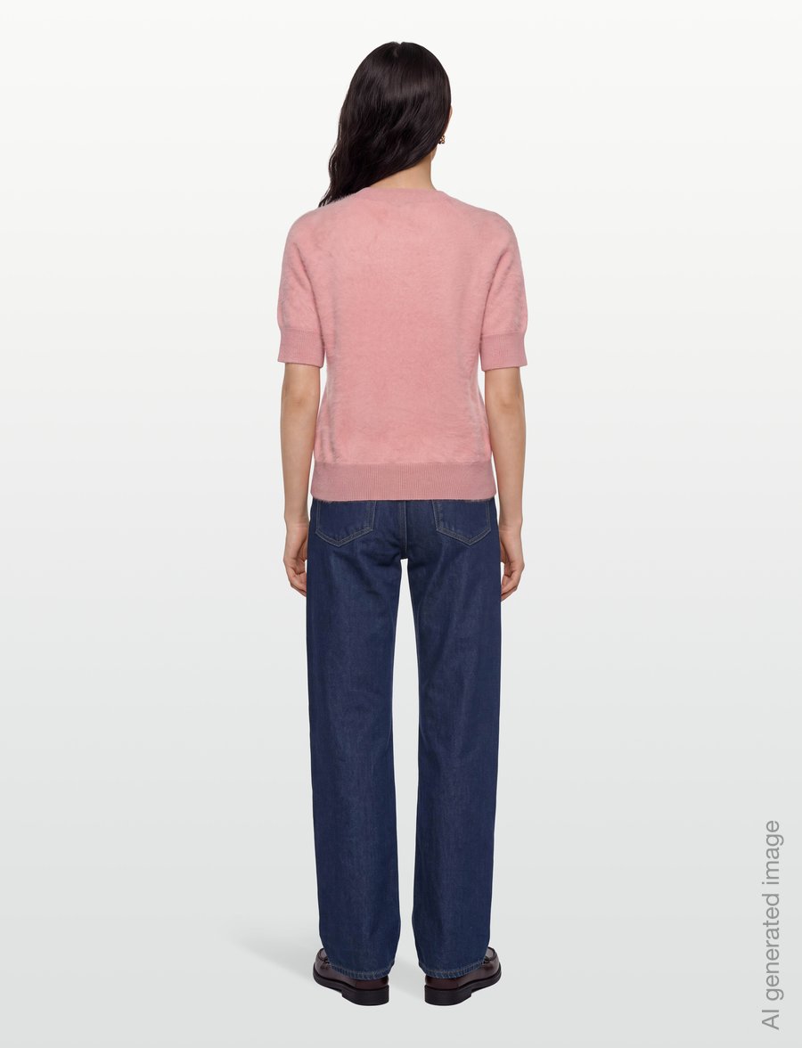 Reiss - JULIA BRUSHED CASHMERE TEE - kaschmir - pink - 4