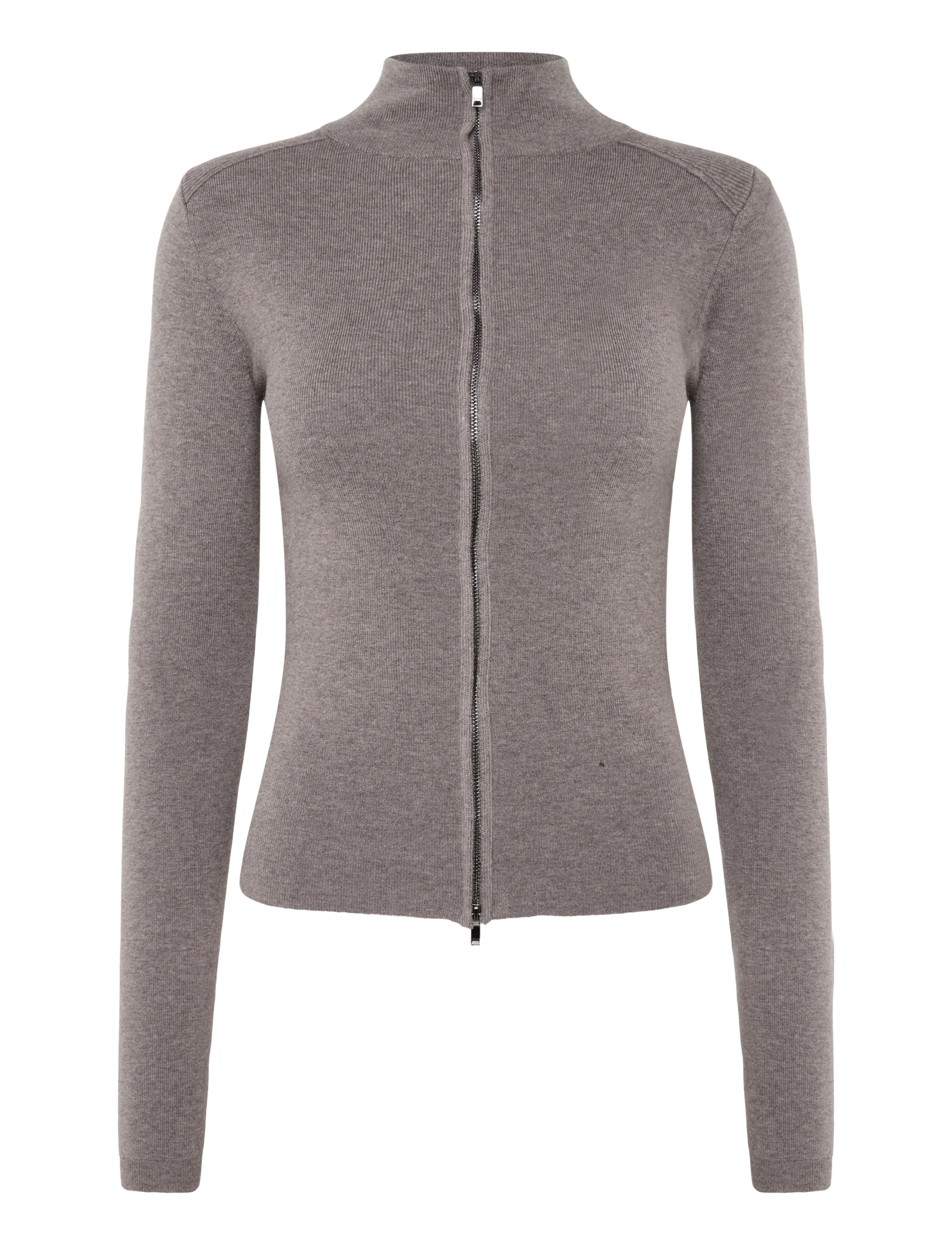 Reiss AVA ZIP THROUGH TOP - T-särgid ja topid - TAUPE NEUTRAL / brown