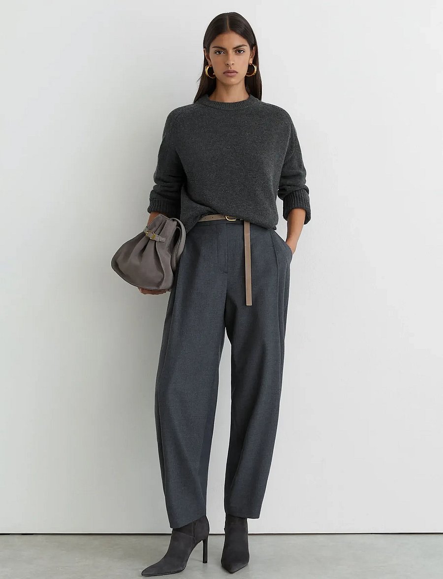 Reiss - RILEY CREW NECK JUMPER - striktrøjer - charcoal grey - 0