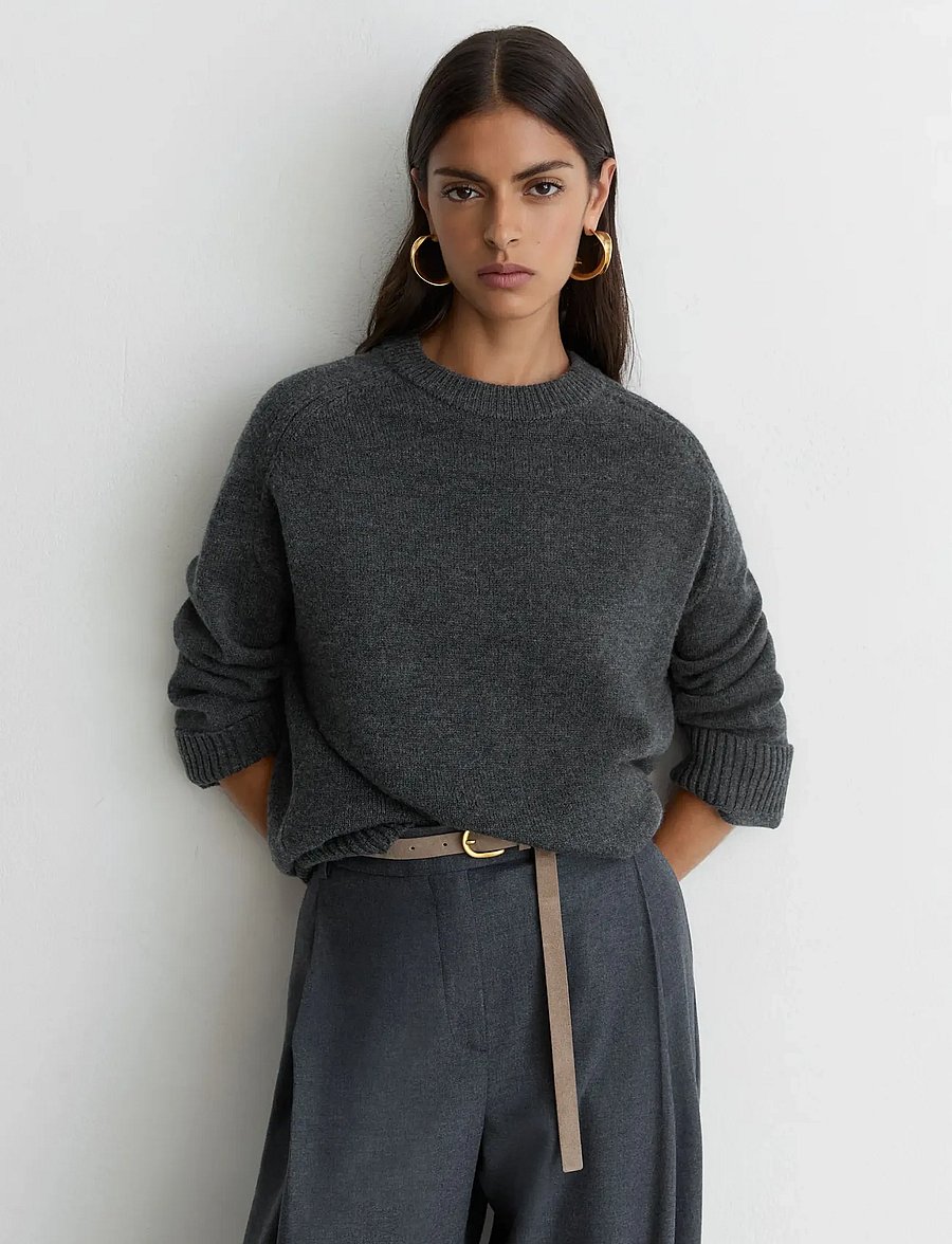 Reiss - RILEY CREW NECK JUMPER - striktrøjer - charcoal grey - 2