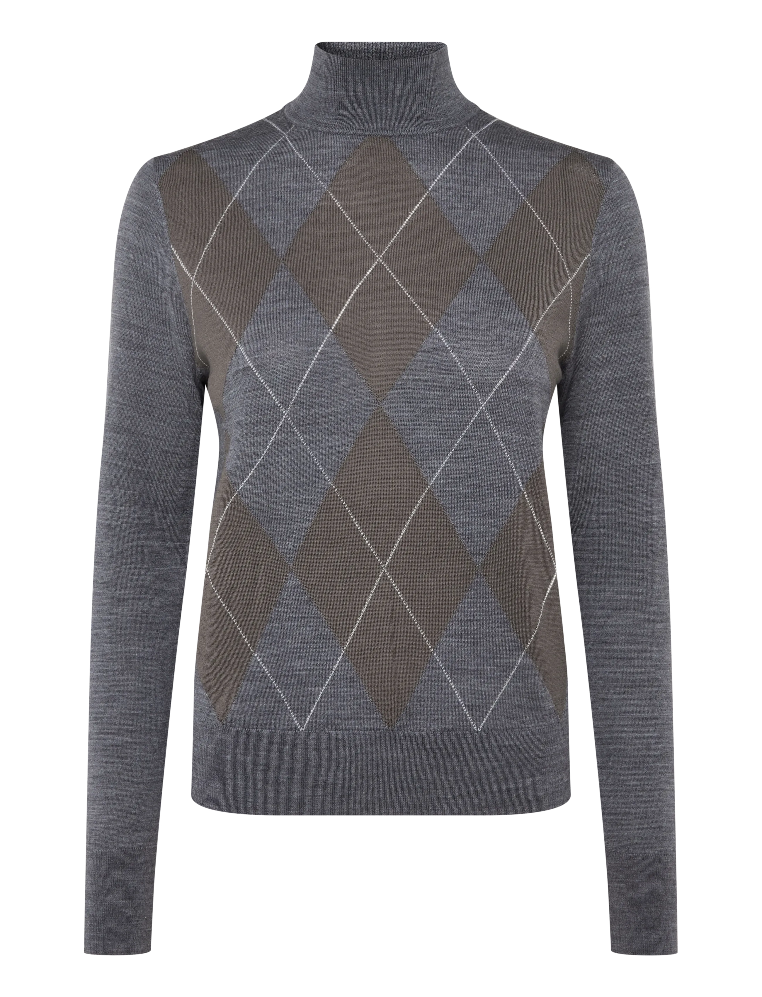 Reiss SAGE ARGYLE KNIT - Rullekraver - GREY / grey